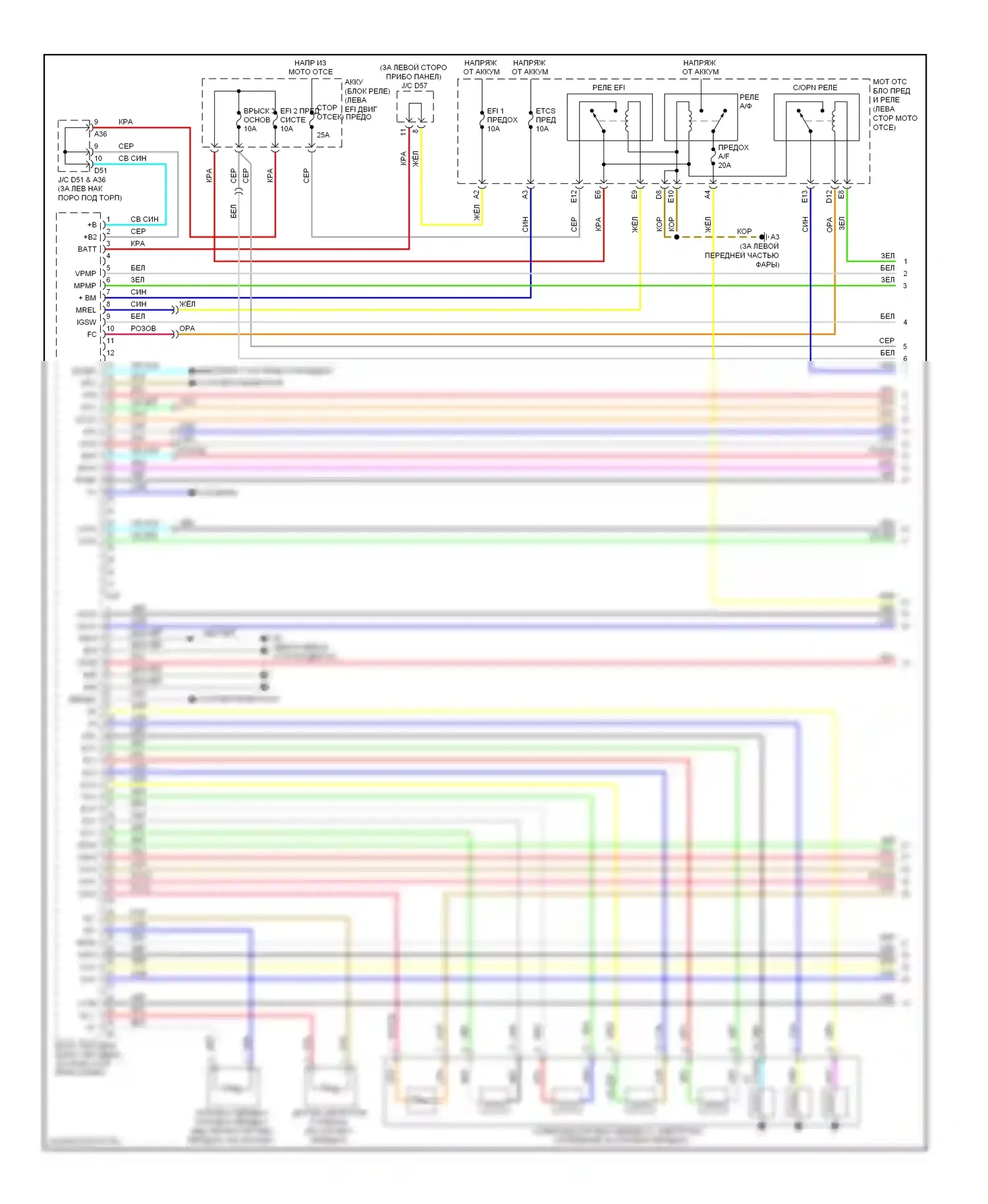 Highlander Toyota II (2007-2010): Электросхема двигателя 3.5l (1 из 5) 