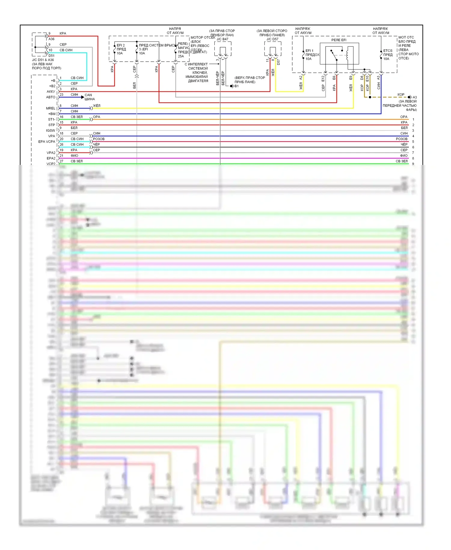 Highlander Toyota II (2007-2010): Электросхема коробки передач, кроме гибридной (1 из 3) 