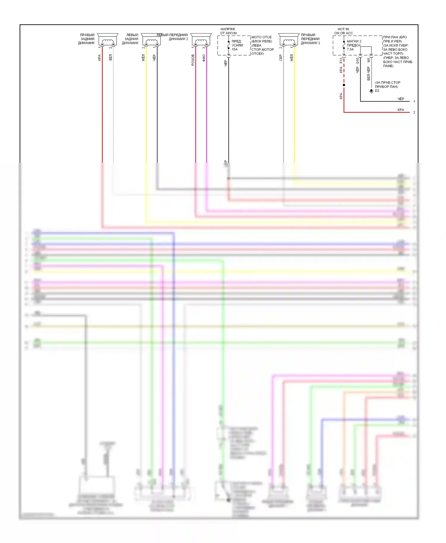 Highlander Toyota II (2007-2010): Электросхема магнитолы, с jbl, с навигацией (2 из 3) 
