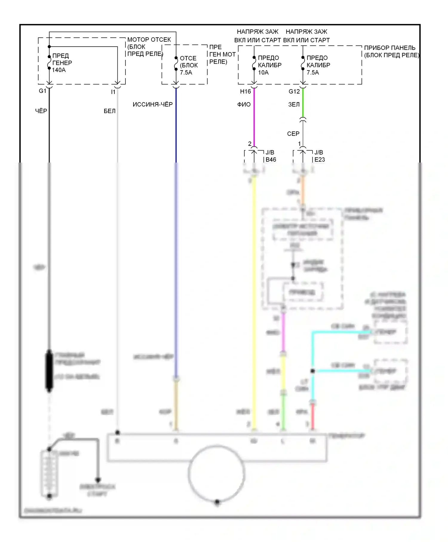 Highlander Toyota II (2007-2010): Электросхема генератора, кроме гибридного 
