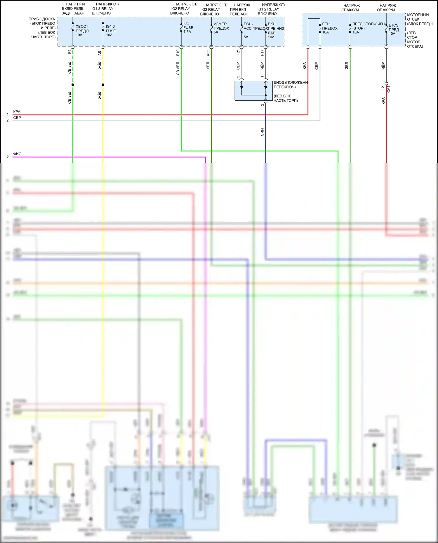 Highlander Toyota III рестайлинг (2016-2019): Электросхема двигателя 2.7л (2 из 5) 