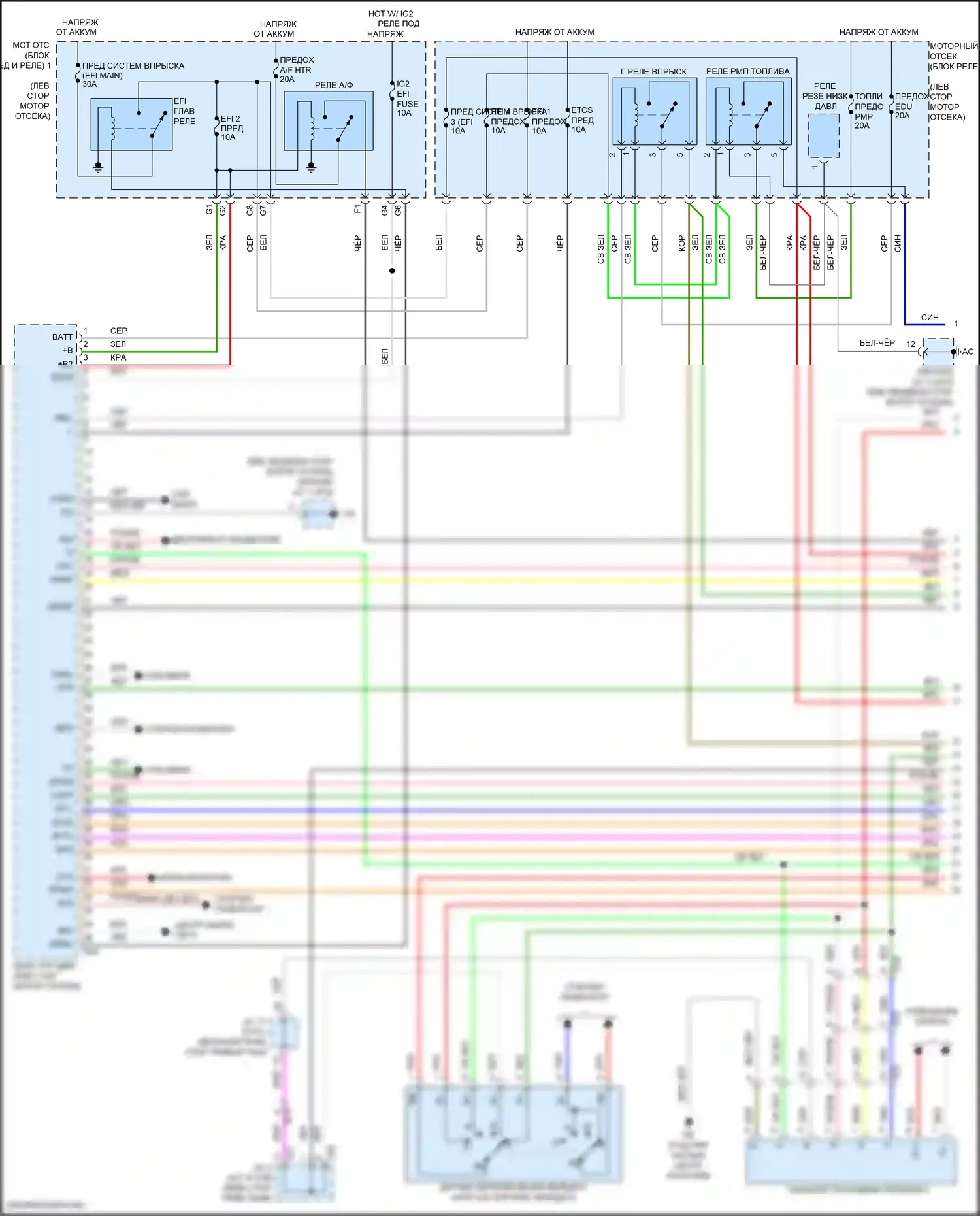 Highlander Toyota III рестайлинг (2016-2019): Электросхема двигателя 3.5l (1 из 8) 