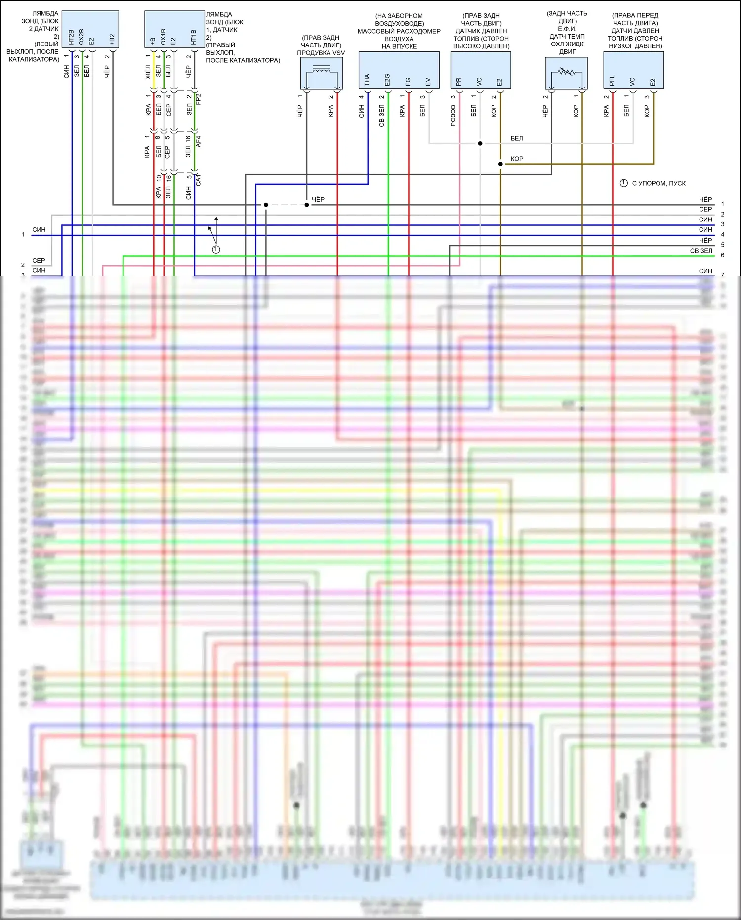 Highlander Toyota III рестайлинг (2016-2019): Электросхема двигателя 3.5l (5 из 8) 