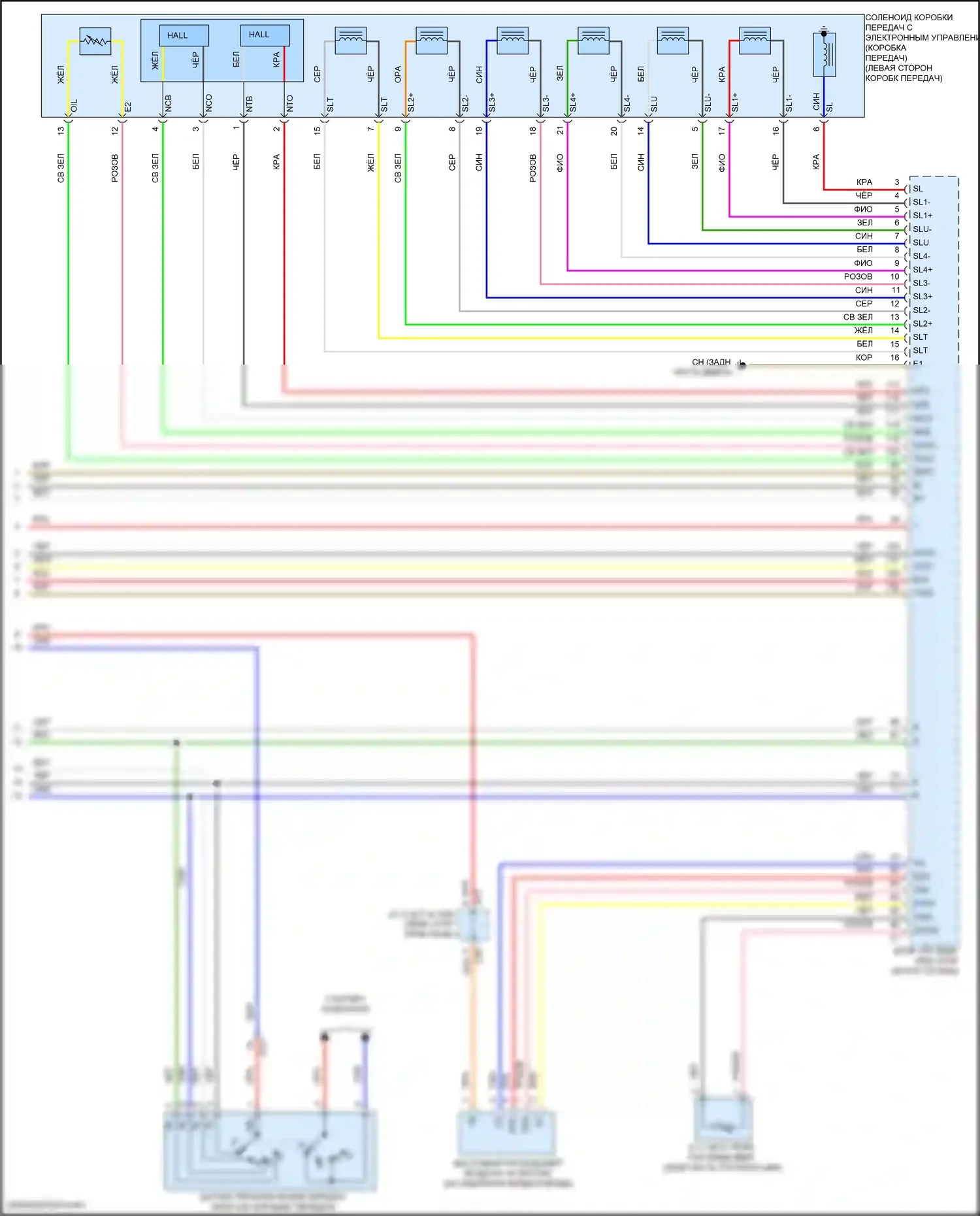 Highlander Toyota III рестайлинг (2016-2019): 2.7l, электросхема автоматической коробки передач (4 из 4) 