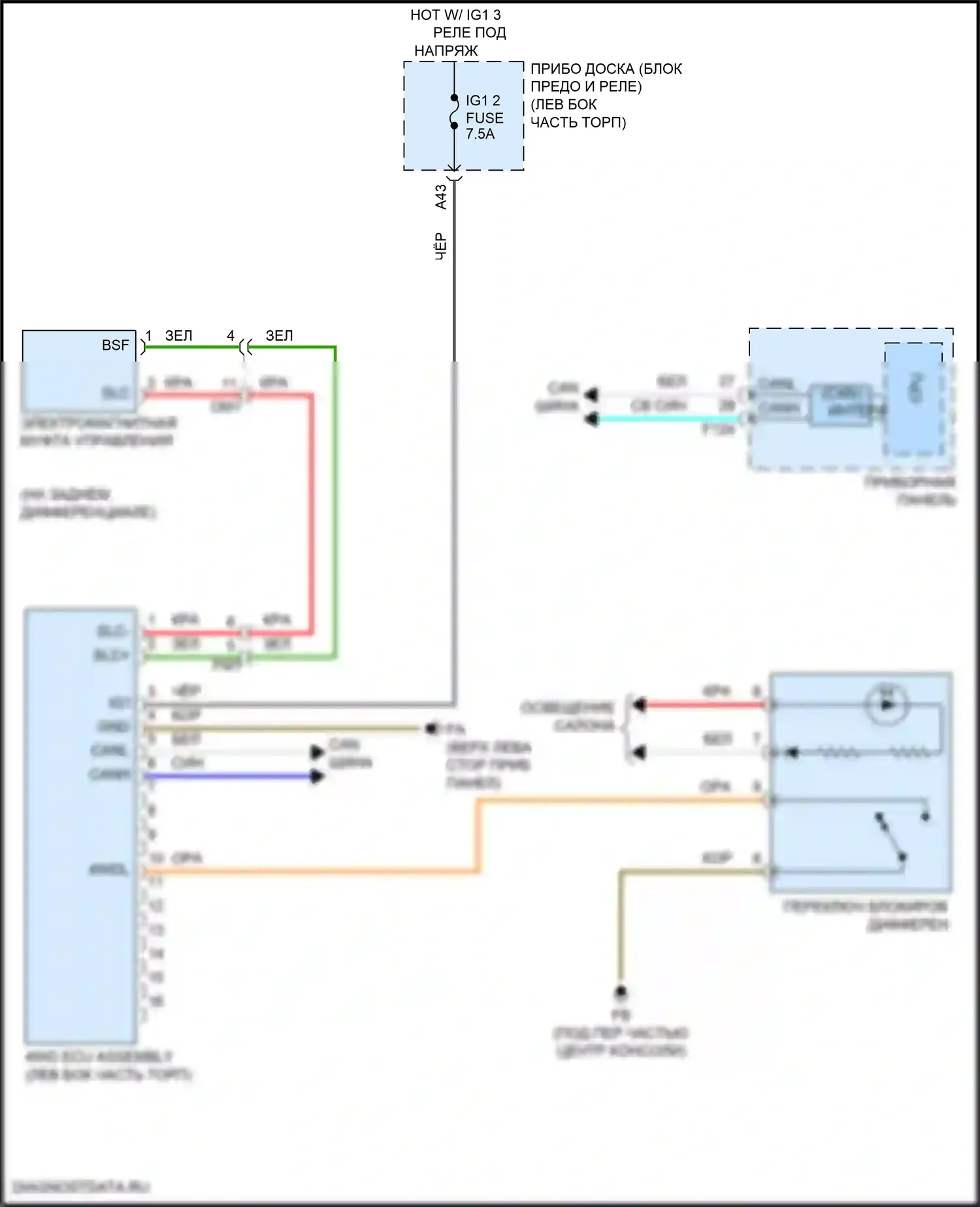 Highlander Toyota III рестайлинг (2016-2019): 3.5l, 4wd электросхема 