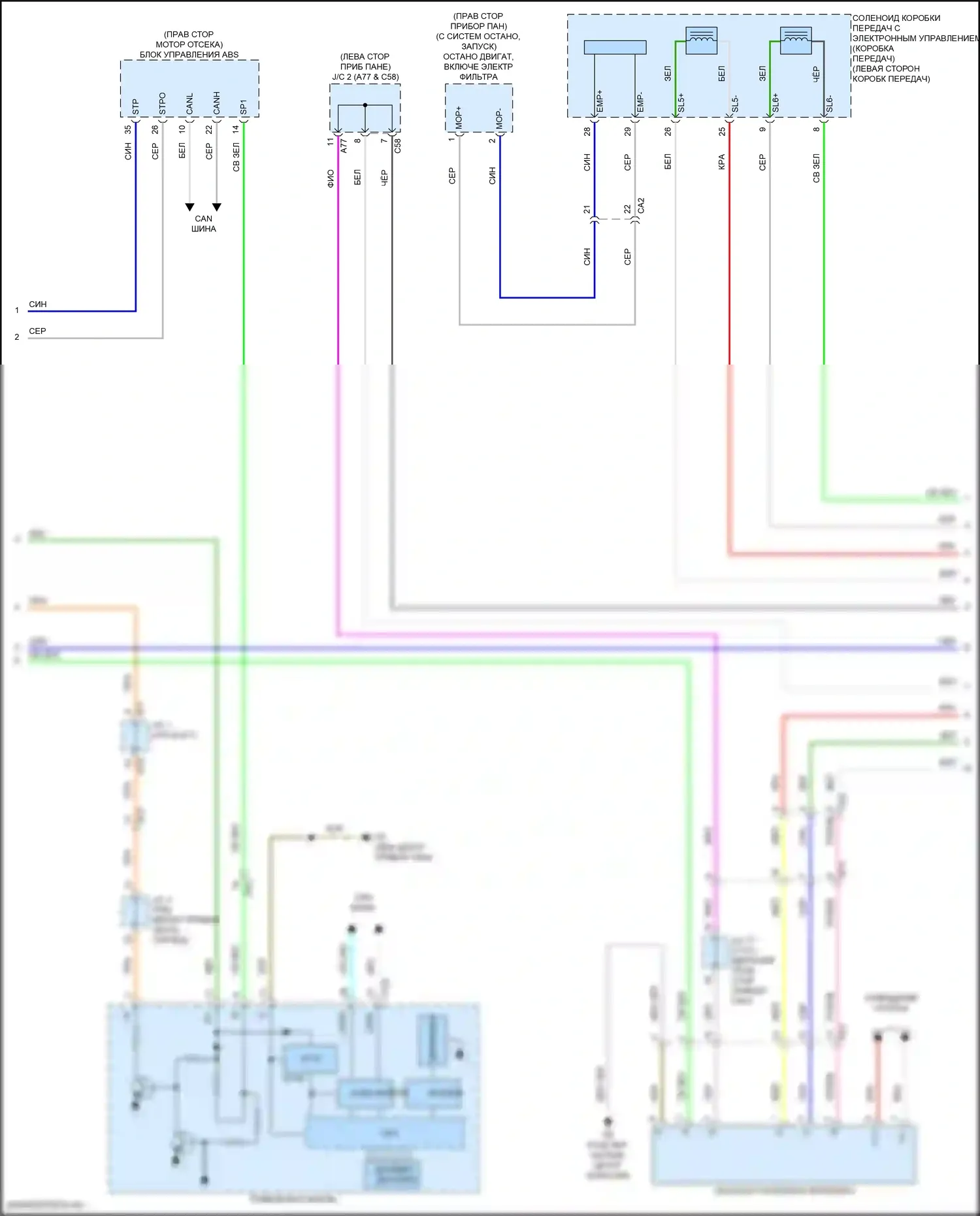 Highlander Toyota III рестайлинг (2016-2019): 3.5l, электросхема автоматической коробки передач (3 из 4) 