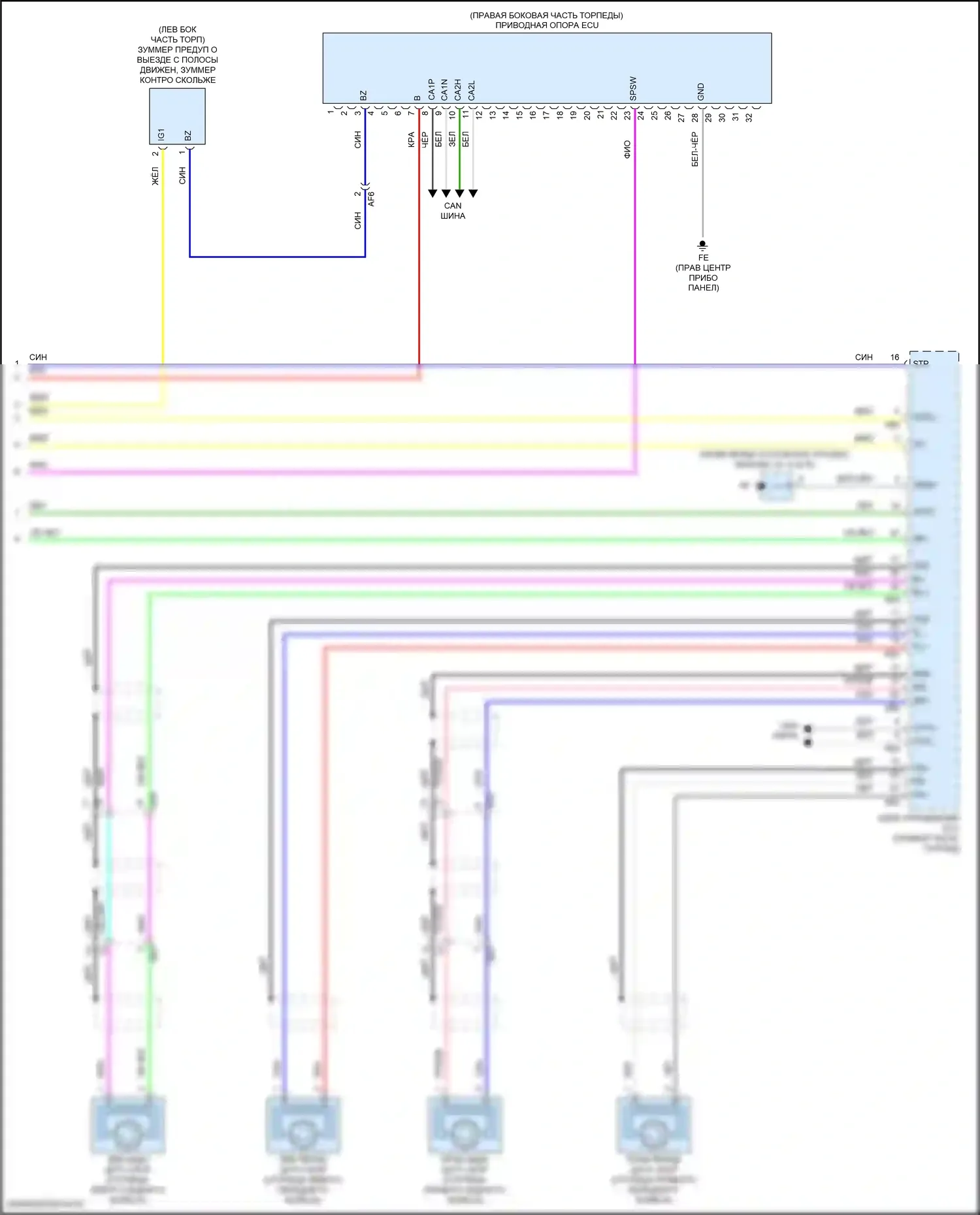 Highlander Toyota III рестайлинг (2016-2019): Динамическая электросхема лазерного круиз-контроля, гибрид (3 из 3) 