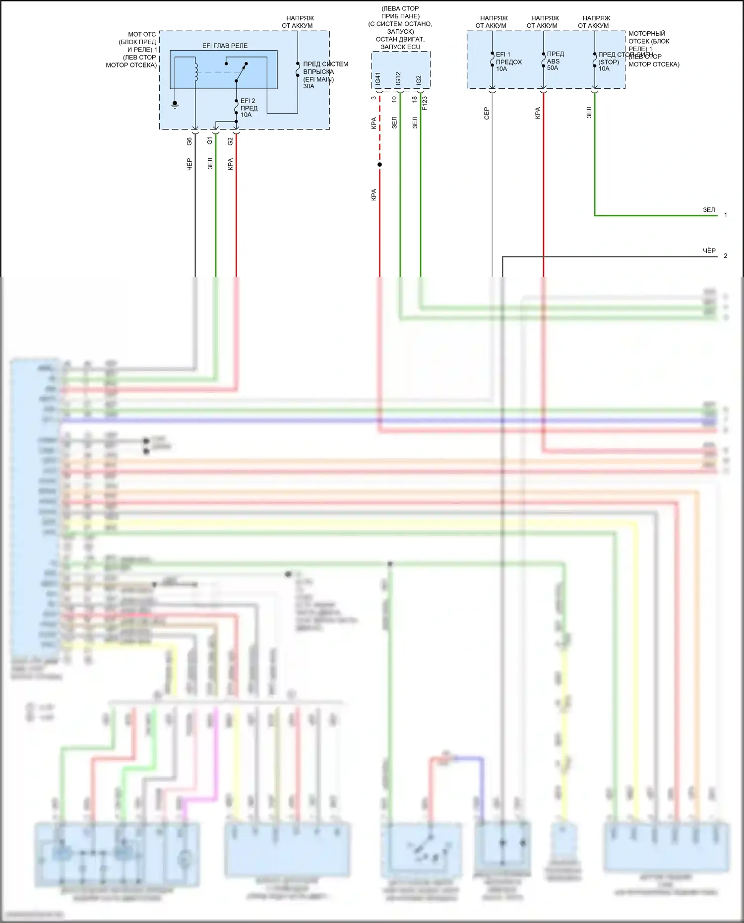 Highlander Toyota III рестайлинг (2016-2019): Электросхема динамического лазерного круиз-контроля, кроме гибридного (1 из 3) 