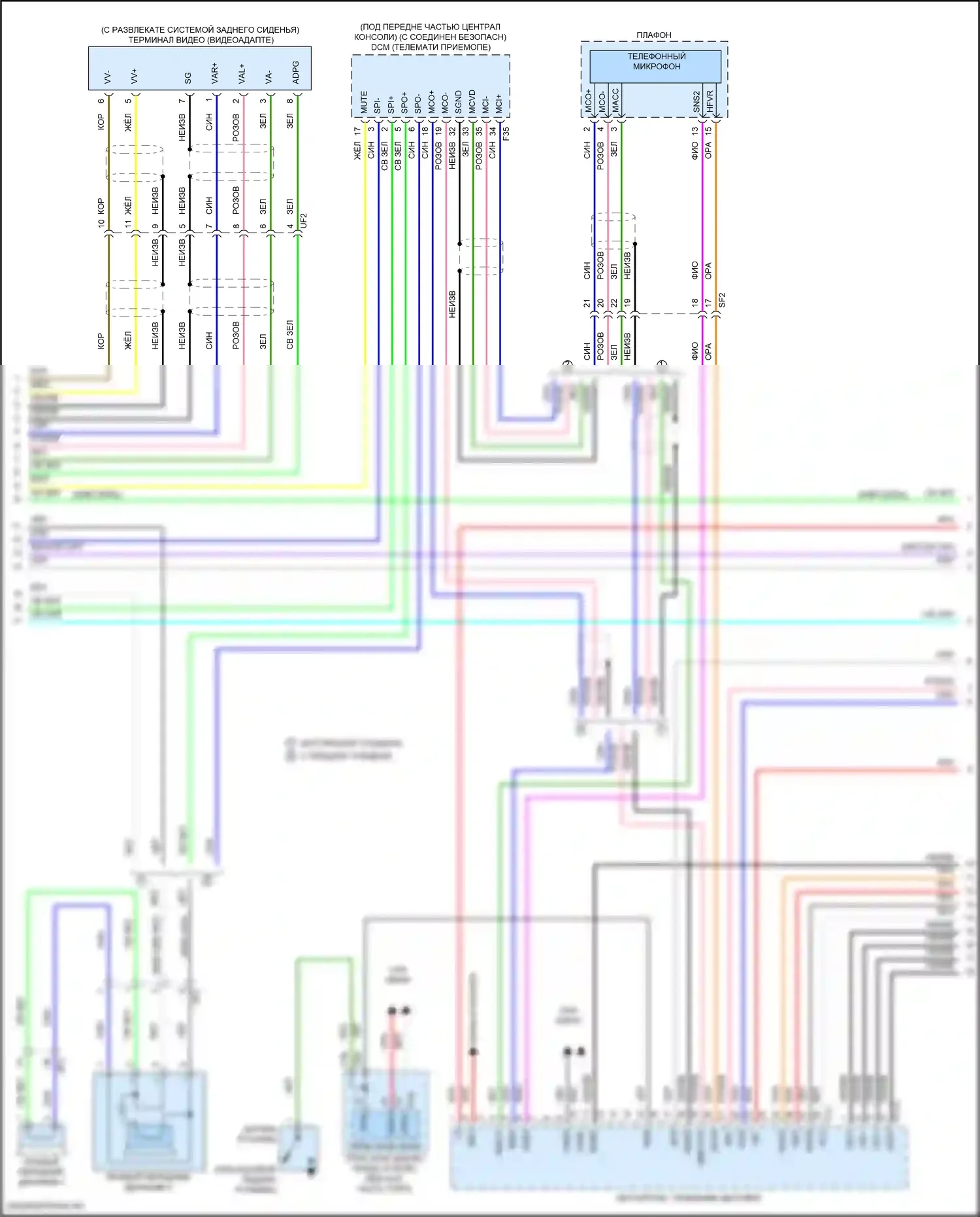 Highlander Toyota III рестайлинг (2016-2019): Электросхема 6-акустической системы, без навигации (2 из 4) 
