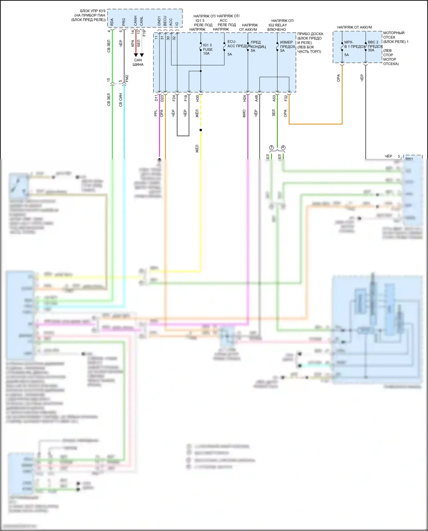 Highlander Toyota III рестайлинг (2016-2019): Электросхема контроля давления в шинах 