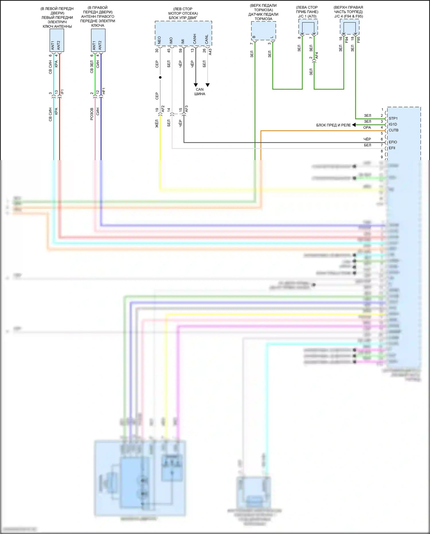 Highlander Toyota III рестайлинг (2016-2019): Электросхема с защитой от взлома, за исключением гибридной системы с интеллектуальным ключом (5 из 5) 