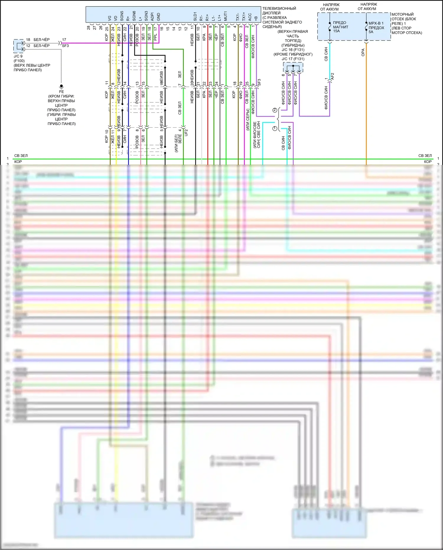 Highlander Toyota III рестайлинг (2016-2019): Электросхема навигации, 12 динамиков (4 из 7) 