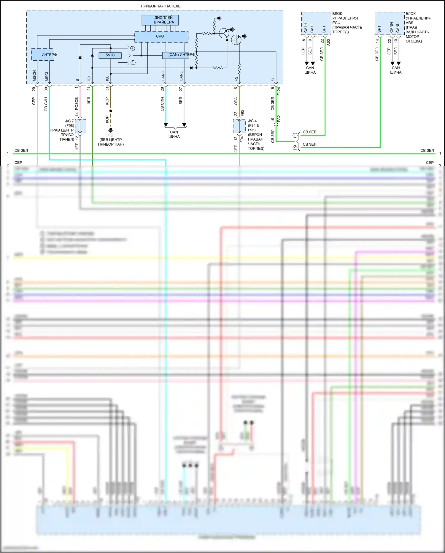 Highlander Toyota III рестайлинг (2016-2019): Электросхема навигации, 6 динамиков (3 из 5) 
