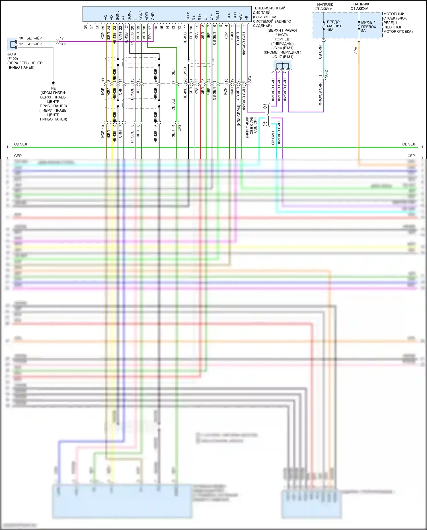 Highlander Toyota III рестайлинг (2016-2019): Электросхема навигации, 6 динамиков (4 из 5) 