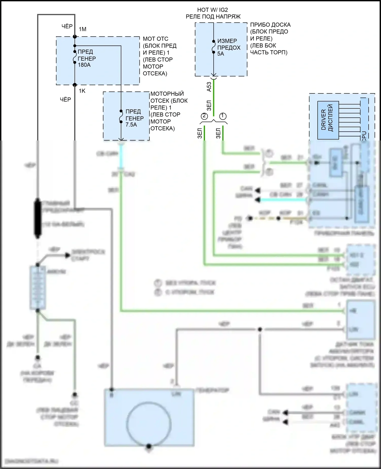 Highlander Toyota III рестайлинг (2016-2019): 3.5l, электросхема генератора 