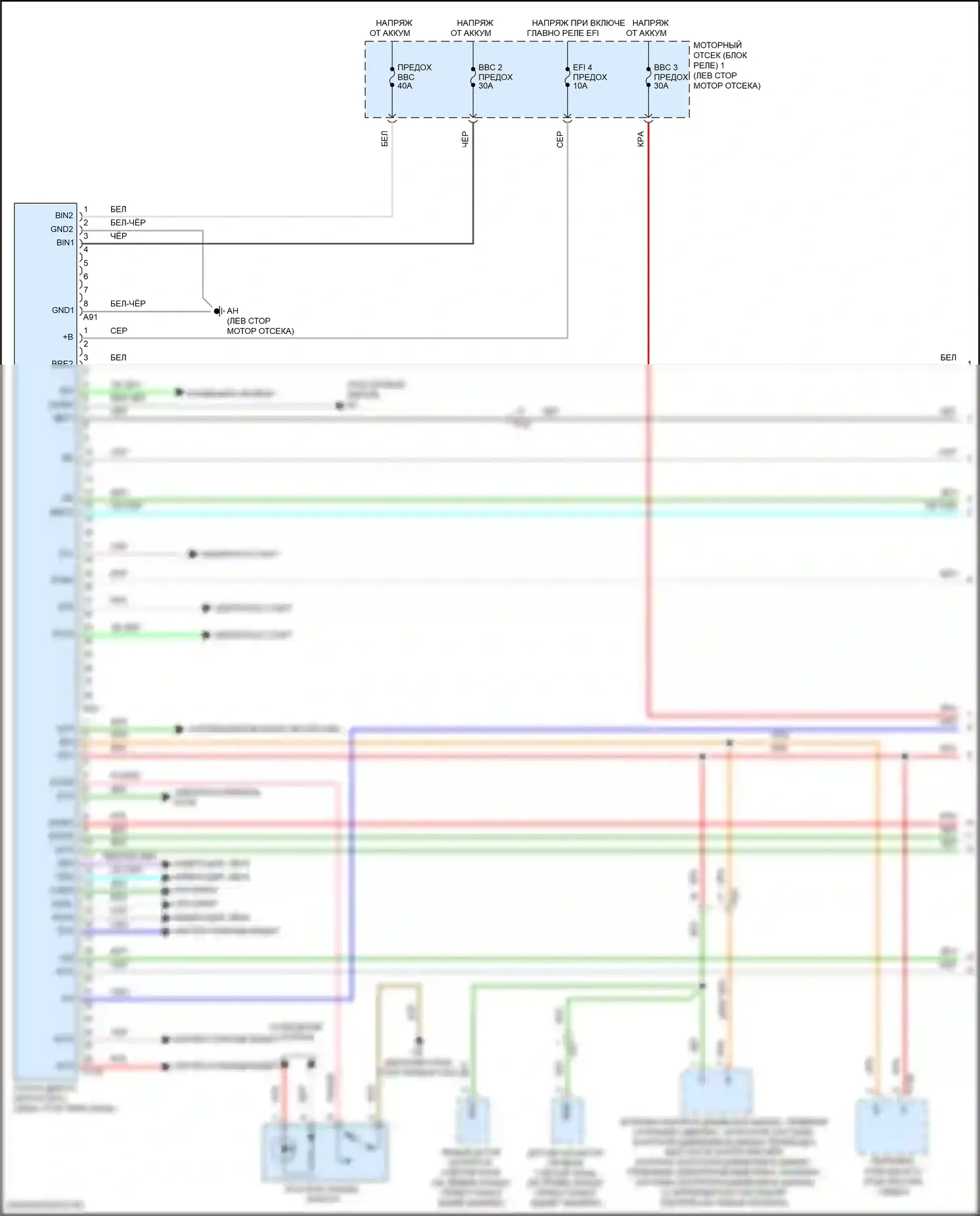 Highlander Toyota III рестайлинг (2016-2019): 3.5л, электросхема включения и выключения (1 из 2) 