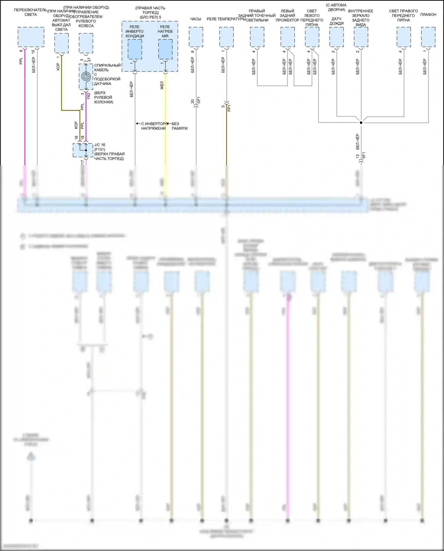 Highlander Toyota III рестайлинг (2016-2019): Электросхема разводки массы, гибридная (5 из 6) 