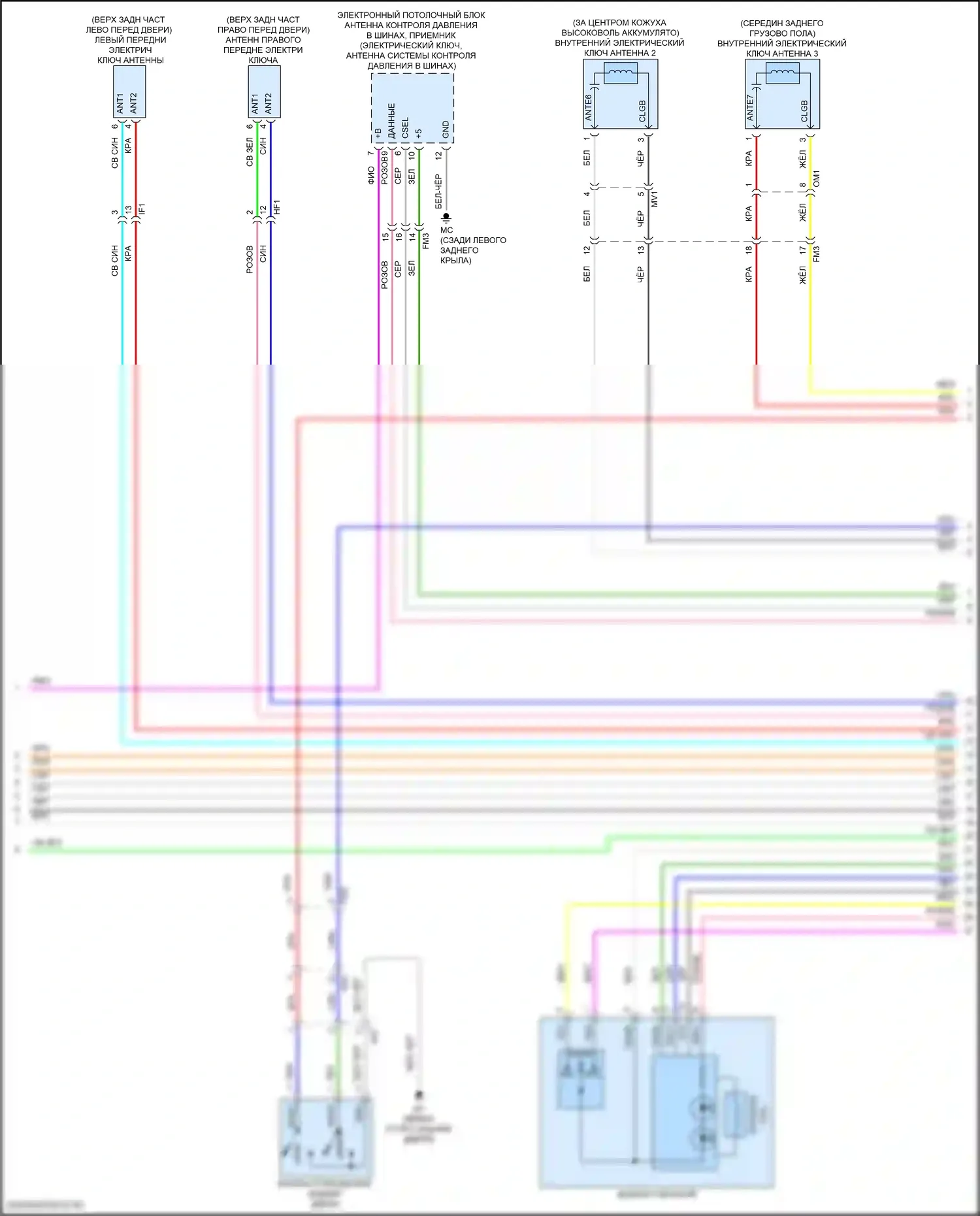 Highlander Toyota III рестайлинг (2016-2019): Электросхема центрального замка, гибридная (5 из 6) 
