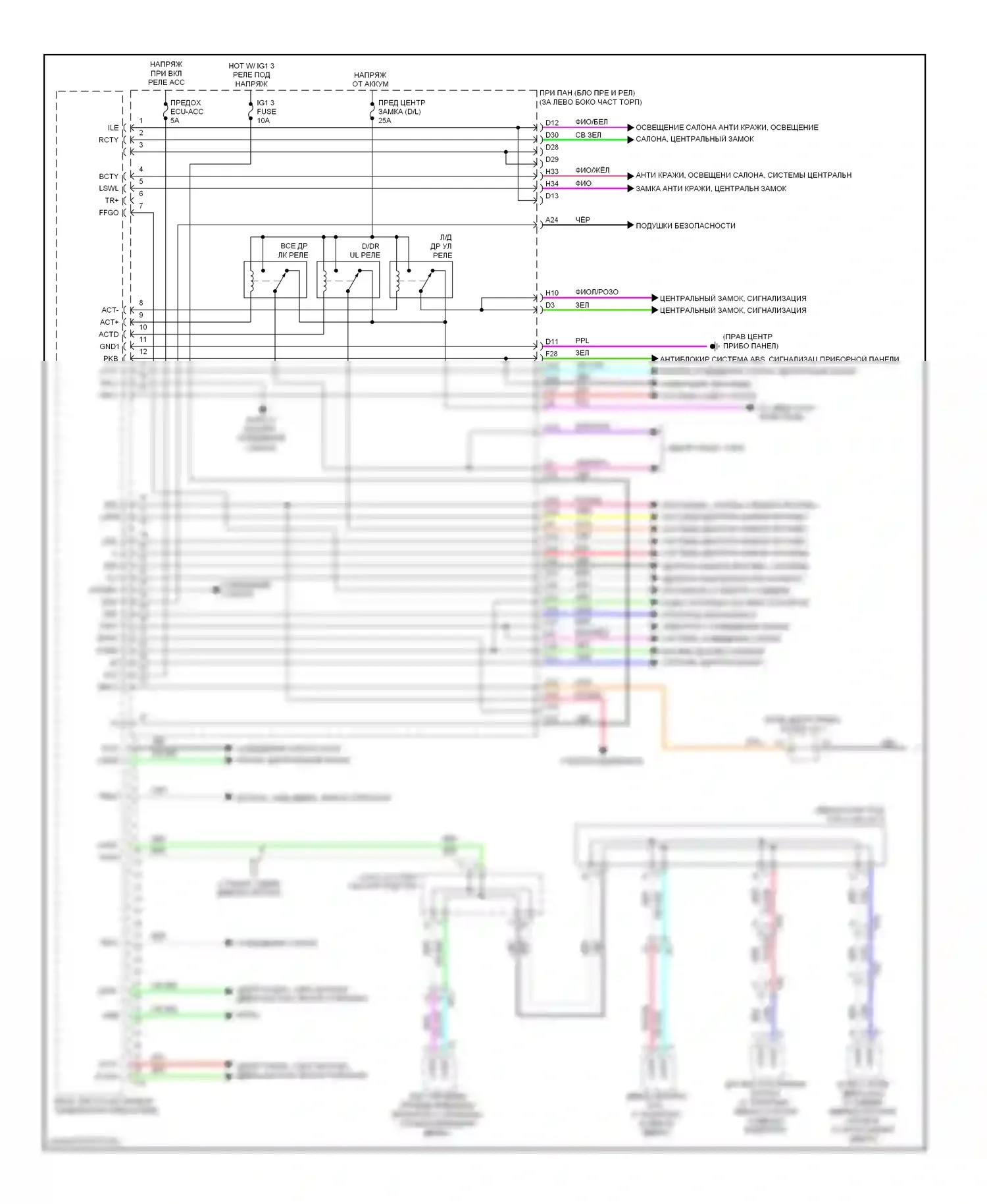 Highlander Toyota III (2013-2016): Электросхема эбу кузова, гибрид (1 из 3) 
