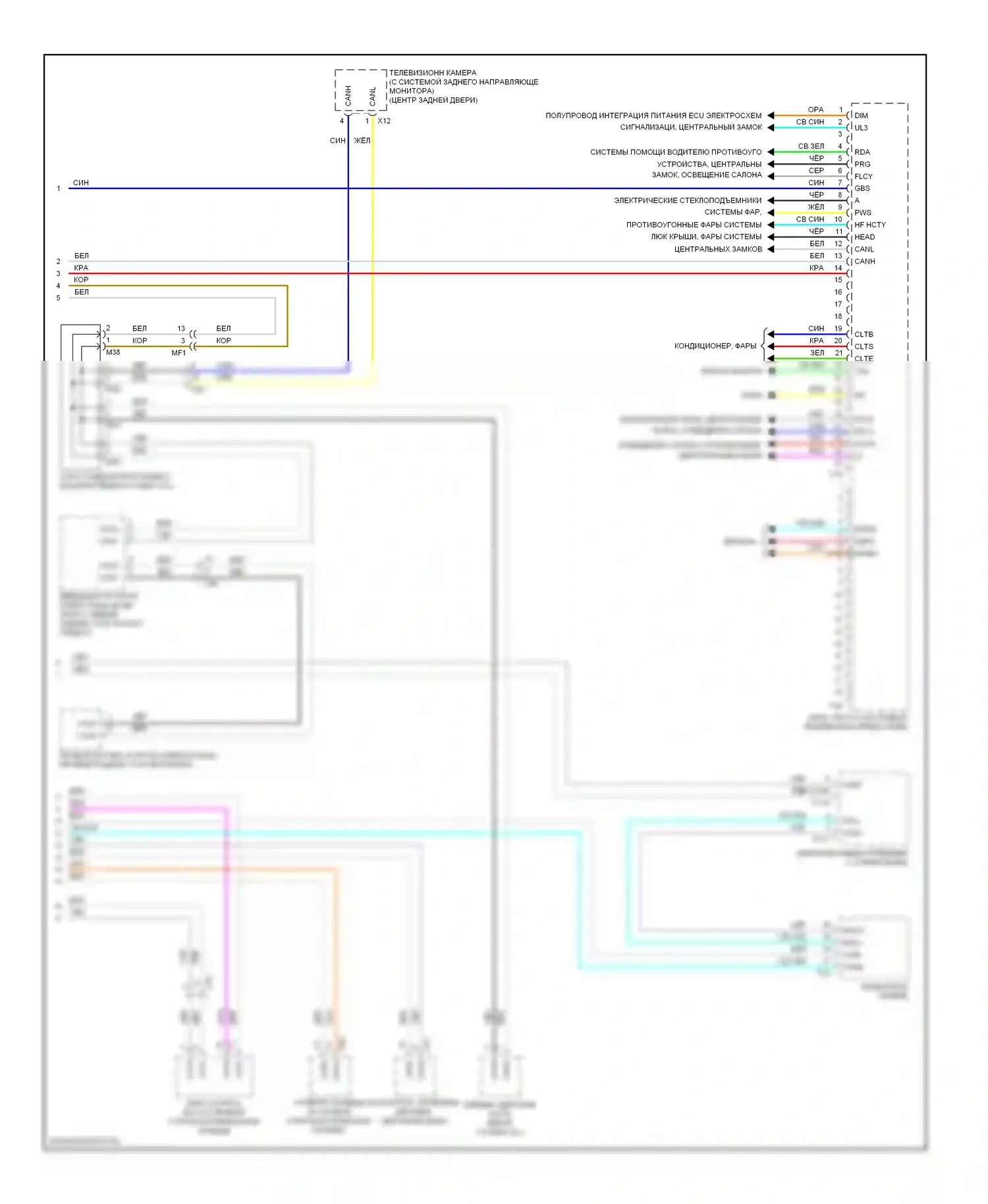 Highlander Toyota III (2013-2016): Электросхема эбу кузова, гибрид (3 из 3) 