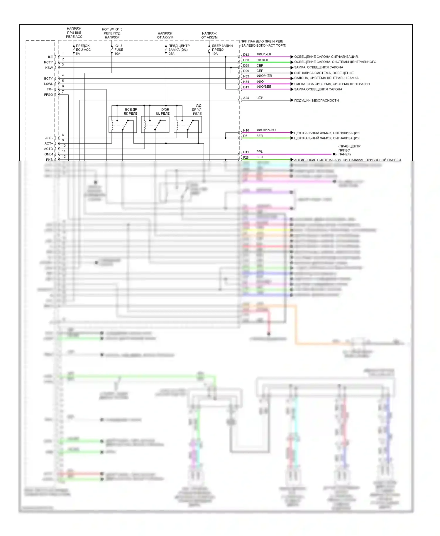 Highlander Toyota III (2013-2016): Электросхема эбу кузова, кроме гибридной (1 из 3) 
