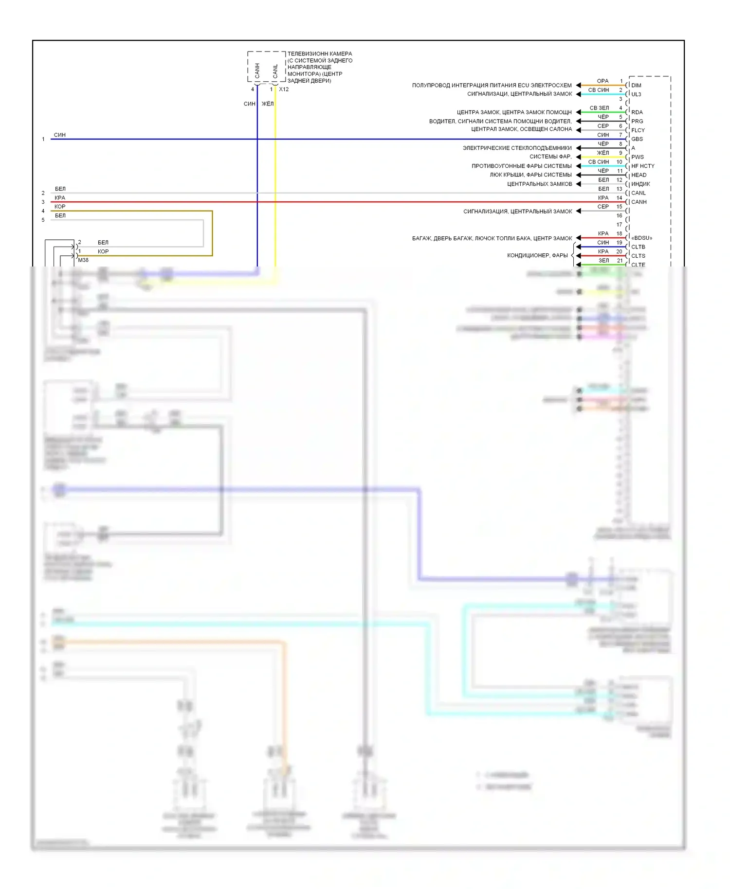 Highlander Toyota III (2013-2016): Электросхема эбу кузова, кроме гибридной (3 из 3) 