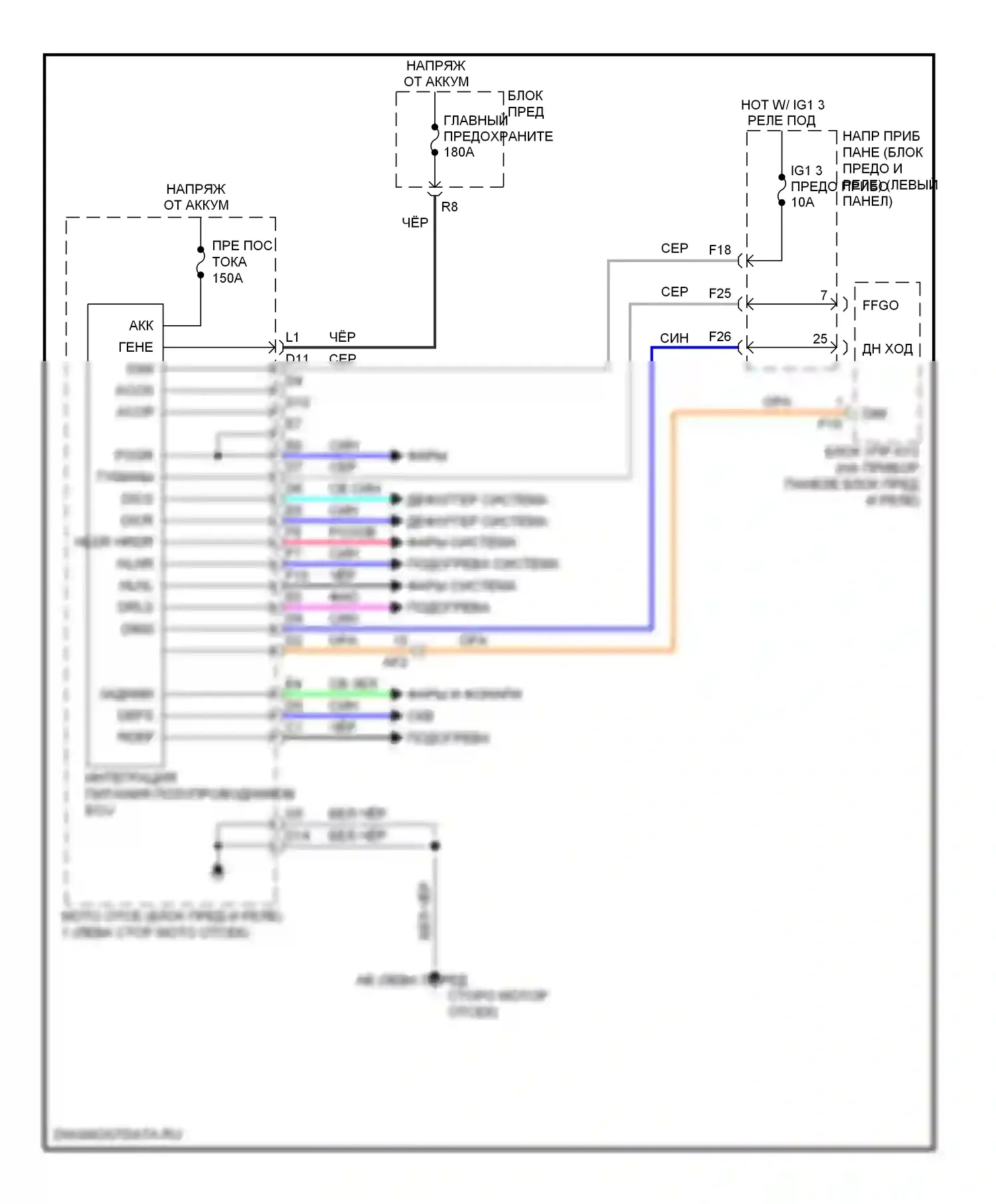 Highlander Toyota III (2013-2016): Полупроводниковая интеграция питания ecu электросхема, гибрид 