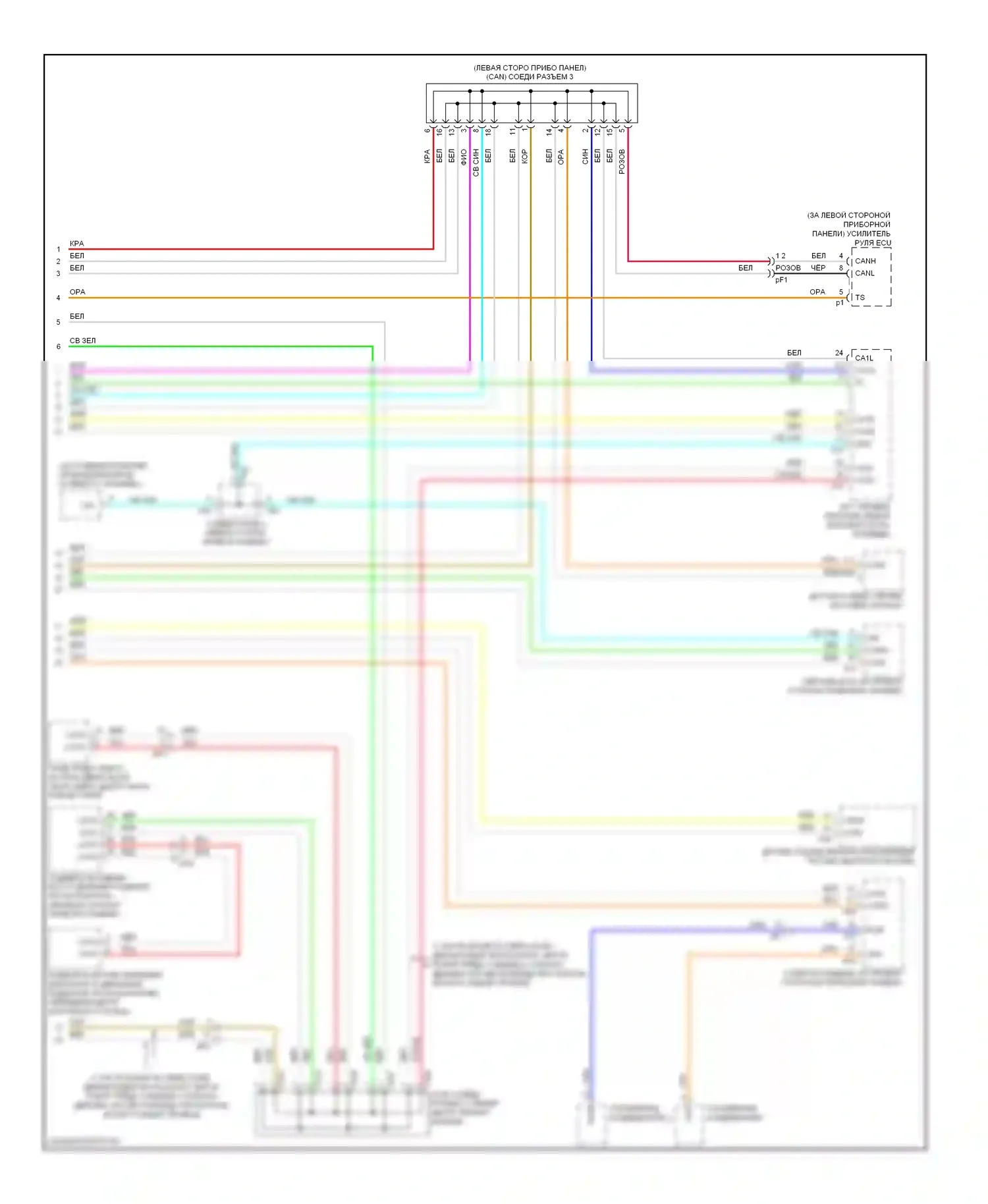 Highlander Toyota III (2013-2016): Can шина электросхема, гибридная (3 из 3) 