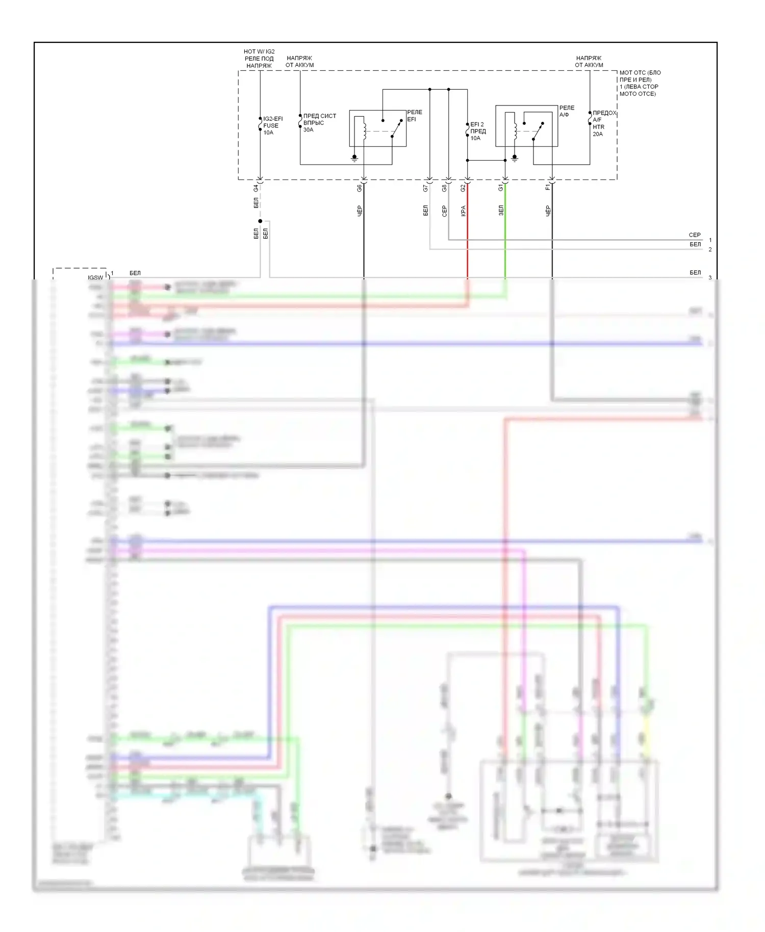 Highlander Toyota III (2013-2016): Электросхема двигатель 3.5л гибрид, электросхема органов управления двигателем (1 из 7) 