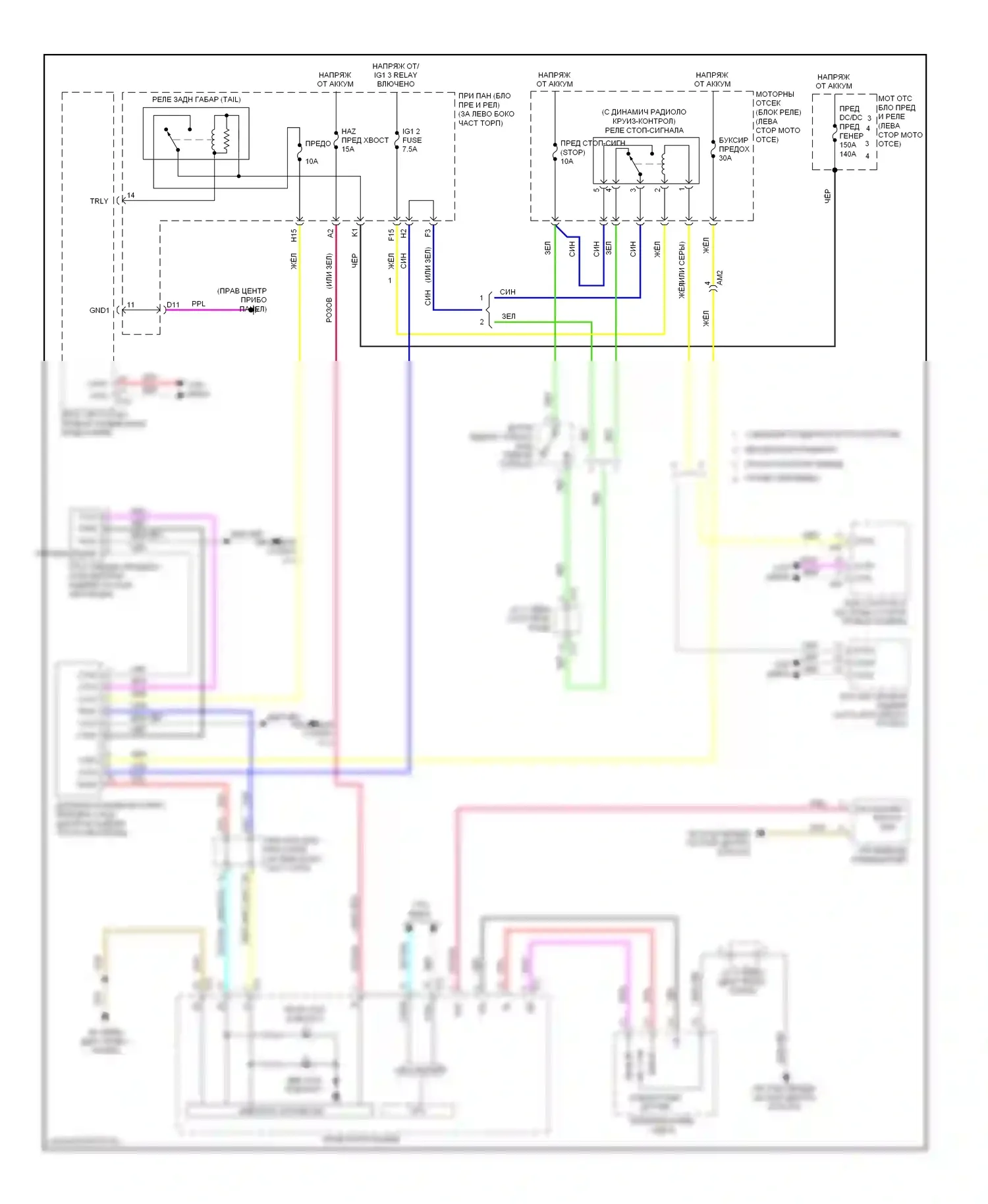 Highlander Toyota III (2013-2016): Электросхема буксировки прицепа 