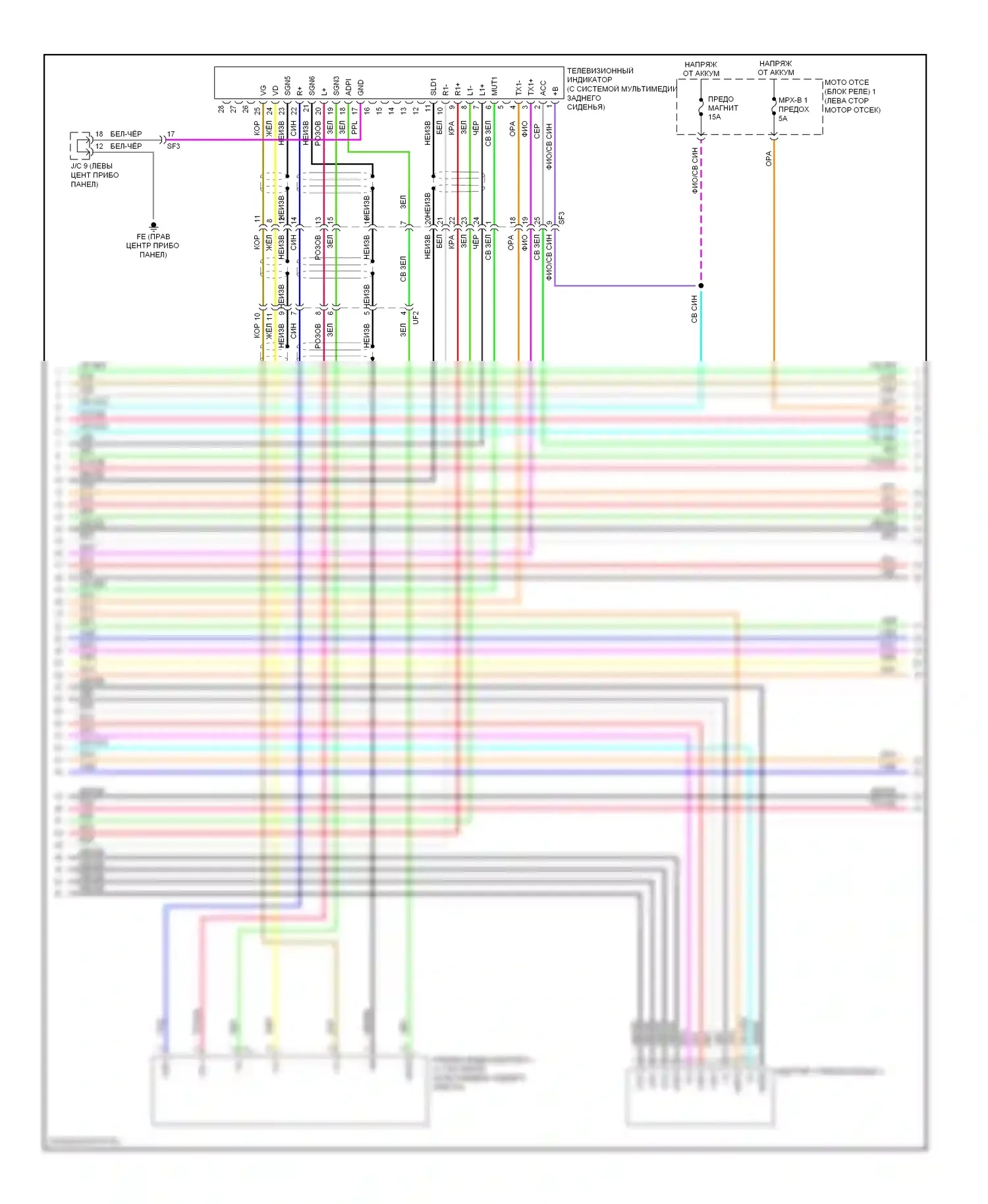 Highlander Toyota III (2013-2016): Электросхема навигации, 12 динамиков (4 из 7) 
