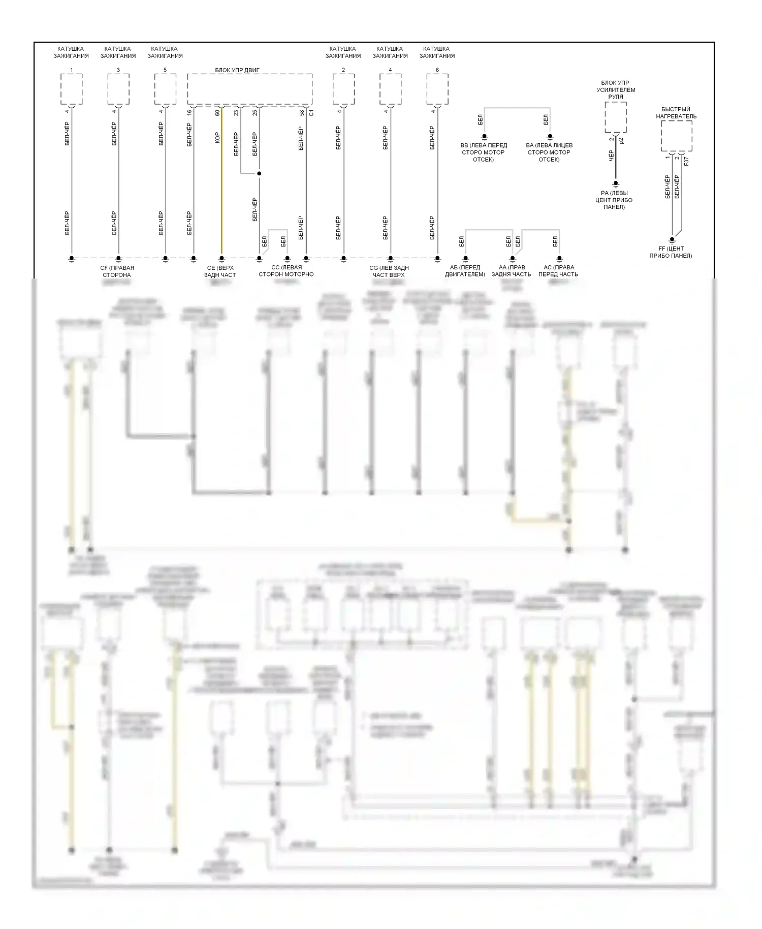 Highlander Toyota III (2013-2016): Электросхема разводки массы, гибридная (2 из 6) 