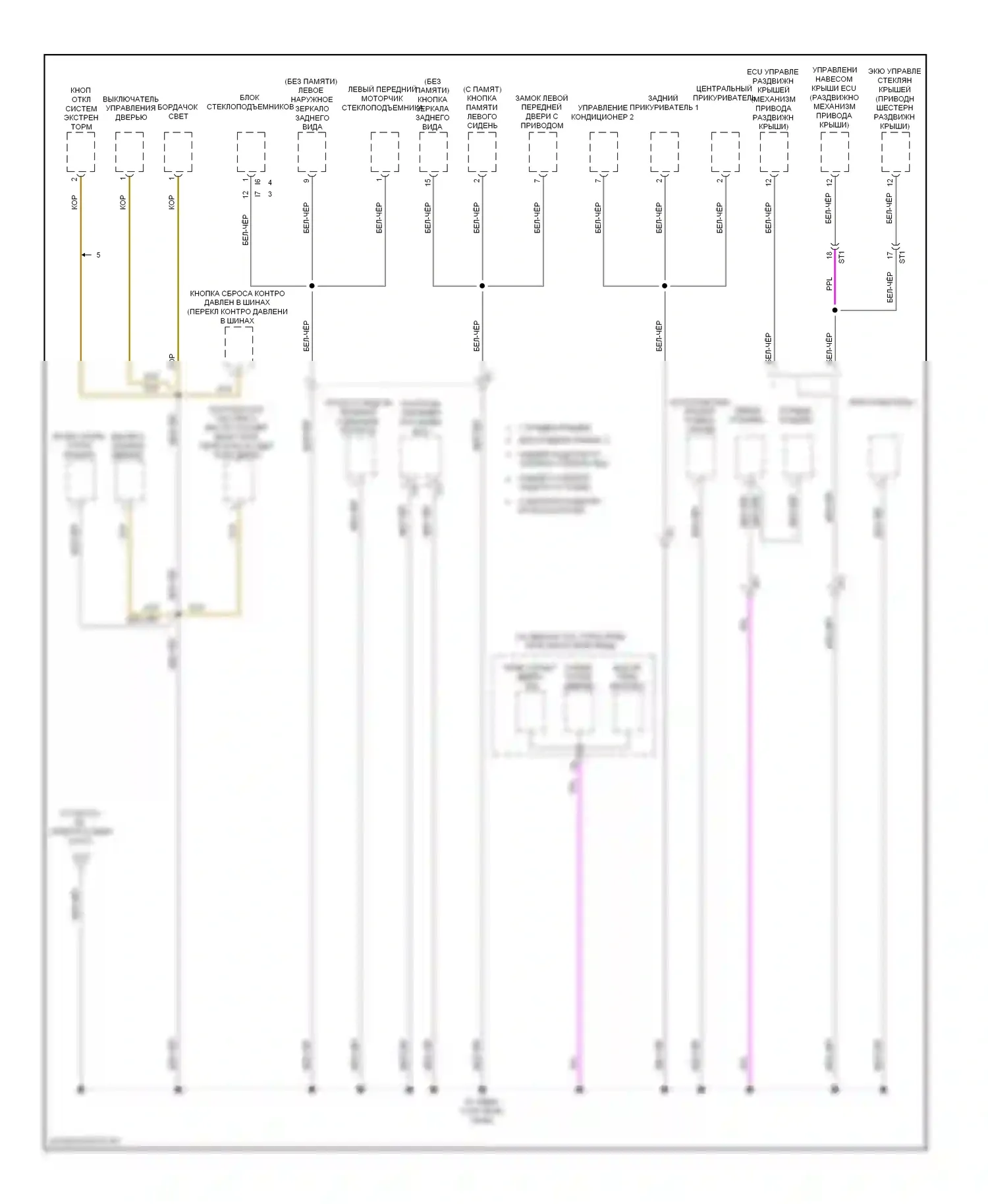 Highlander Toyota III (2013-2016): Электросхема разводки массы, гибридная (6 из 6) 