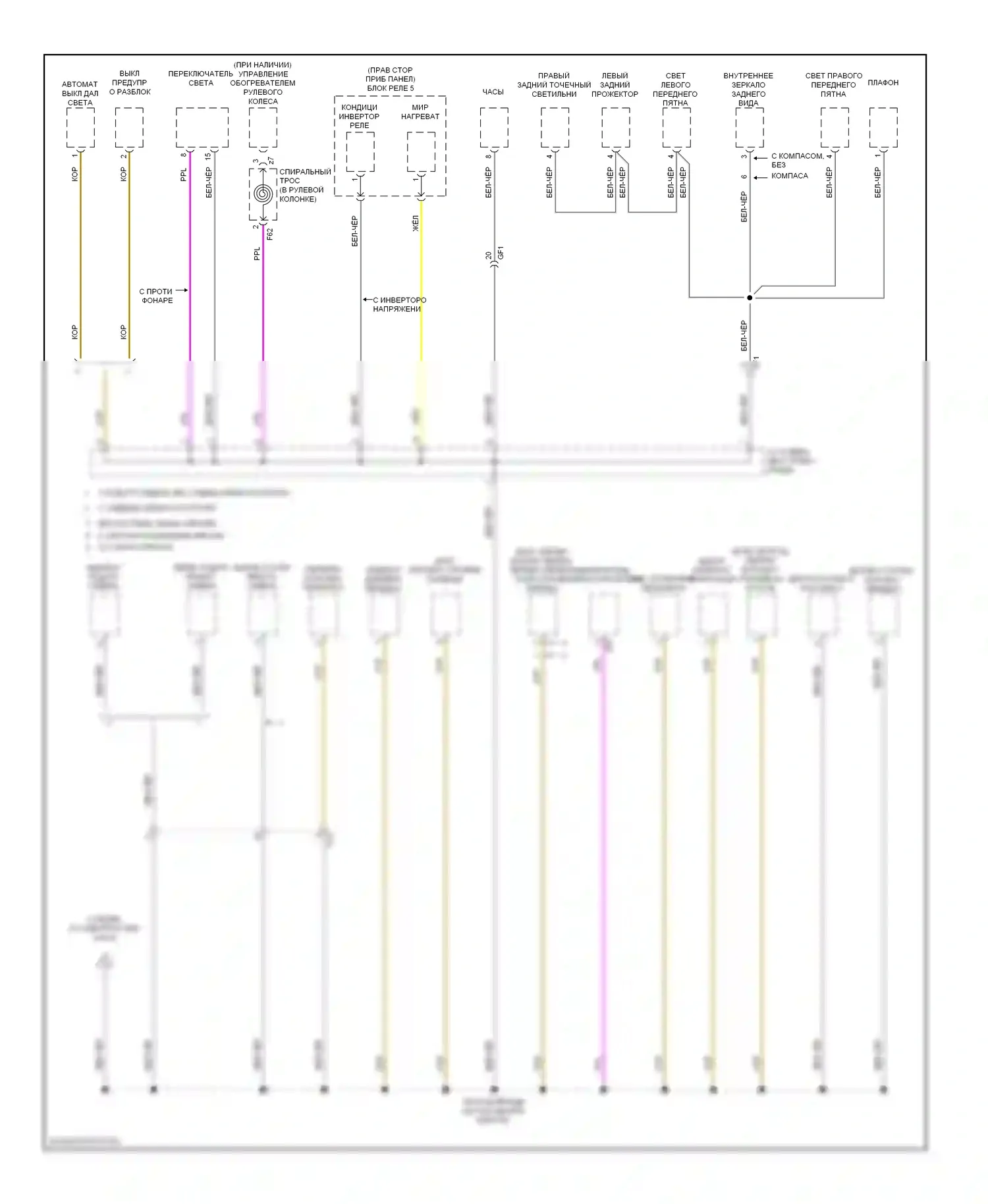 Highlander Toyota III (2013-2016): Электросхема разводки массы, за исключением гибридной (5 из 6) 