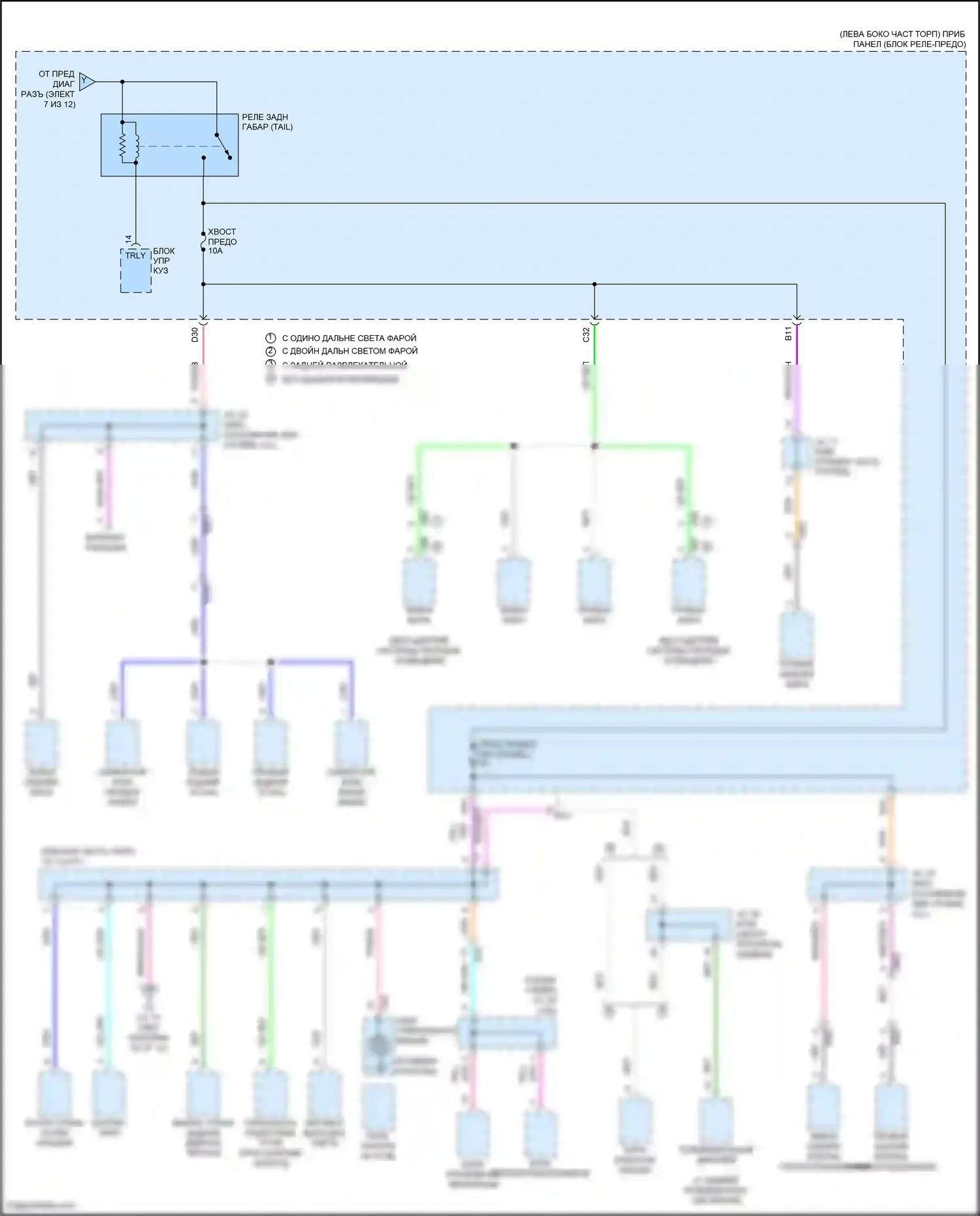 Highlander Toyota IV (2019-2024): Электросхема блока предохранителей реле, гибридного (9 из 12) 