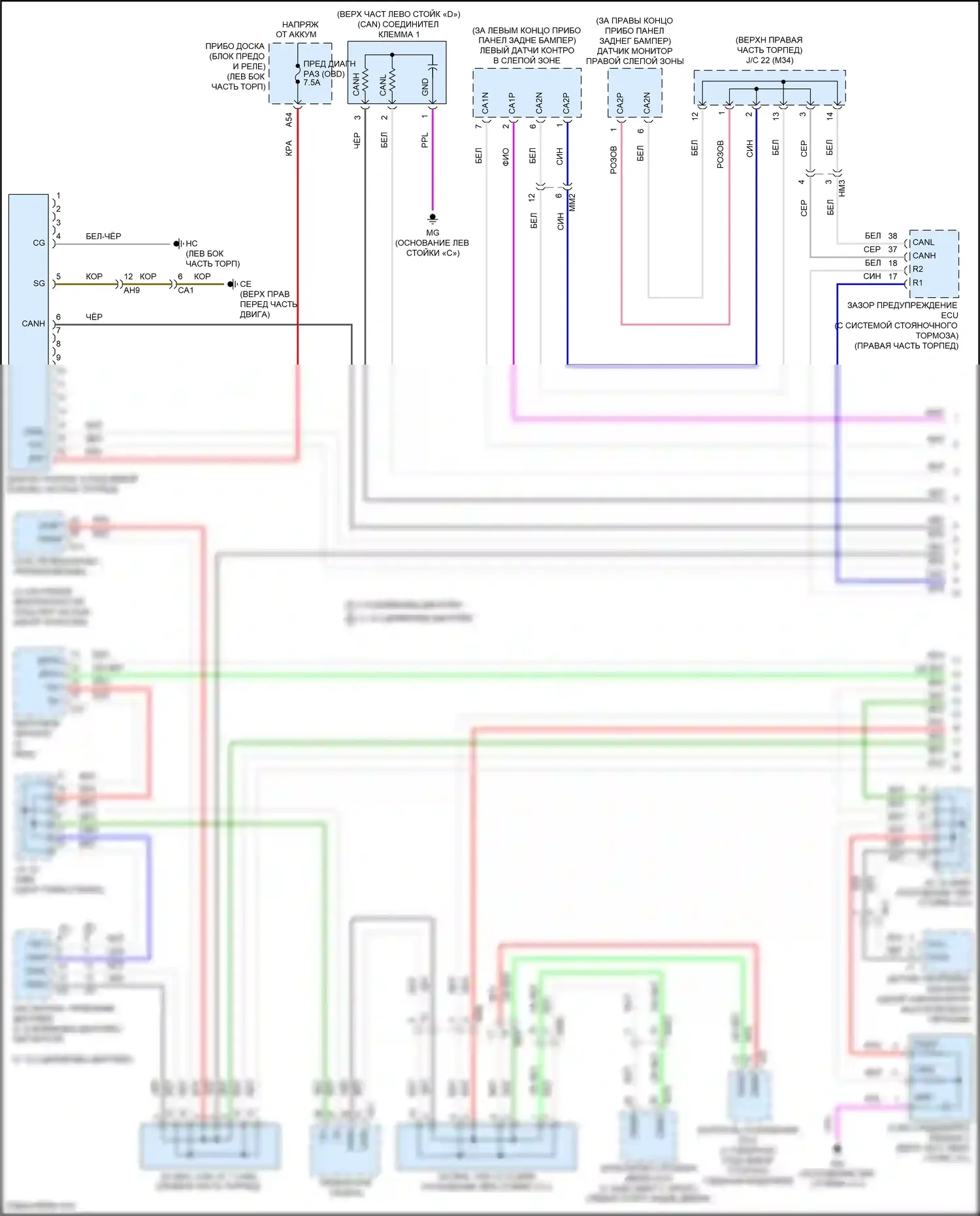 Highlander Toyota IV (2019-2024): Can шина электросхема, гибридная (1 из 3) 