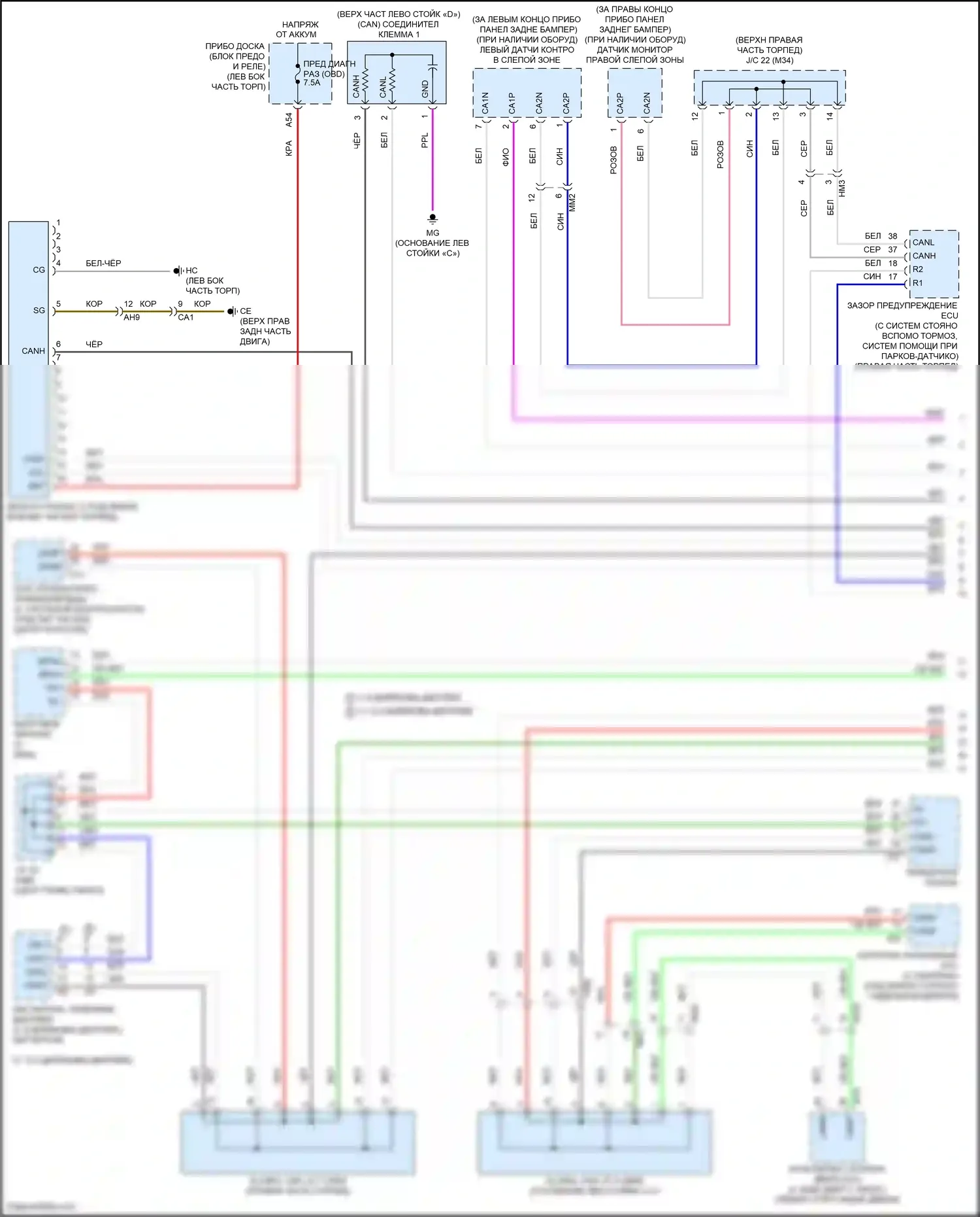 Highlander Toyota IV (2019-2024): Can шина электросхема, за исключением гибридной (1 из 3) 