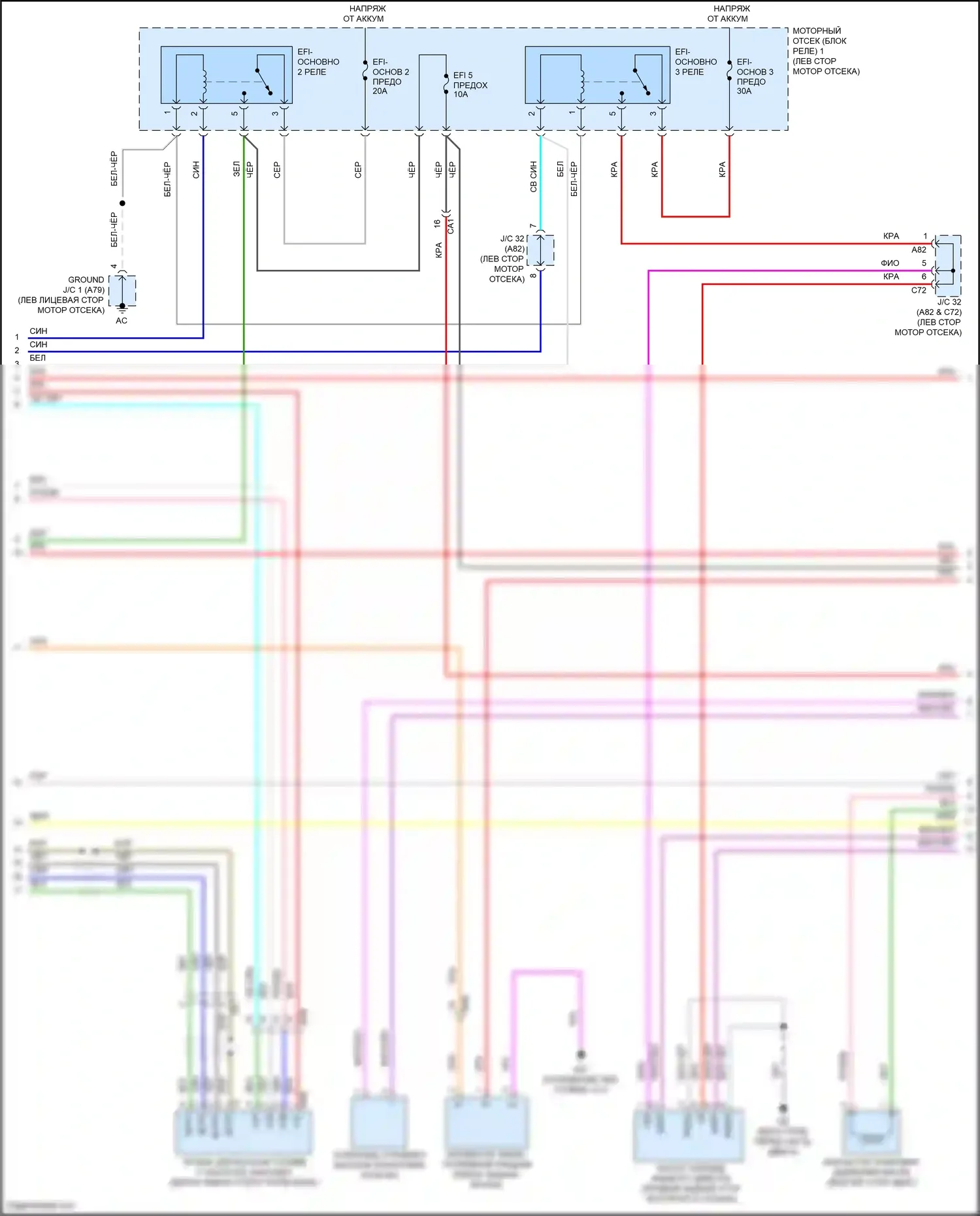 Highlander Toyota IV (2019-2024): Электросхема двигатель 2.5л гибрид, управление двигателем электросхема (2 из 7) 