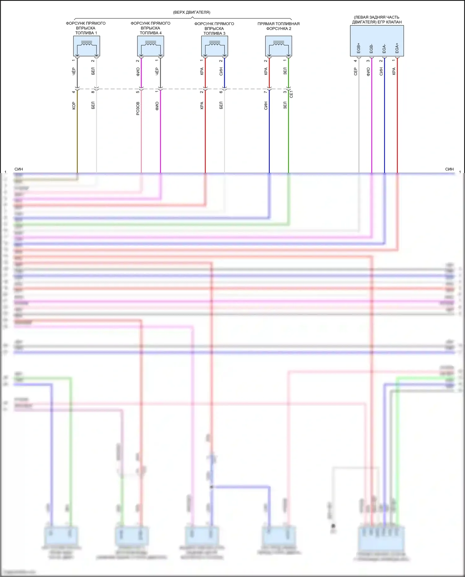 Highlander Toyota IV (2019-2024): Электросхема двигатель 2.5л гибрид, управление двигателем электросхема (4 из 7) 