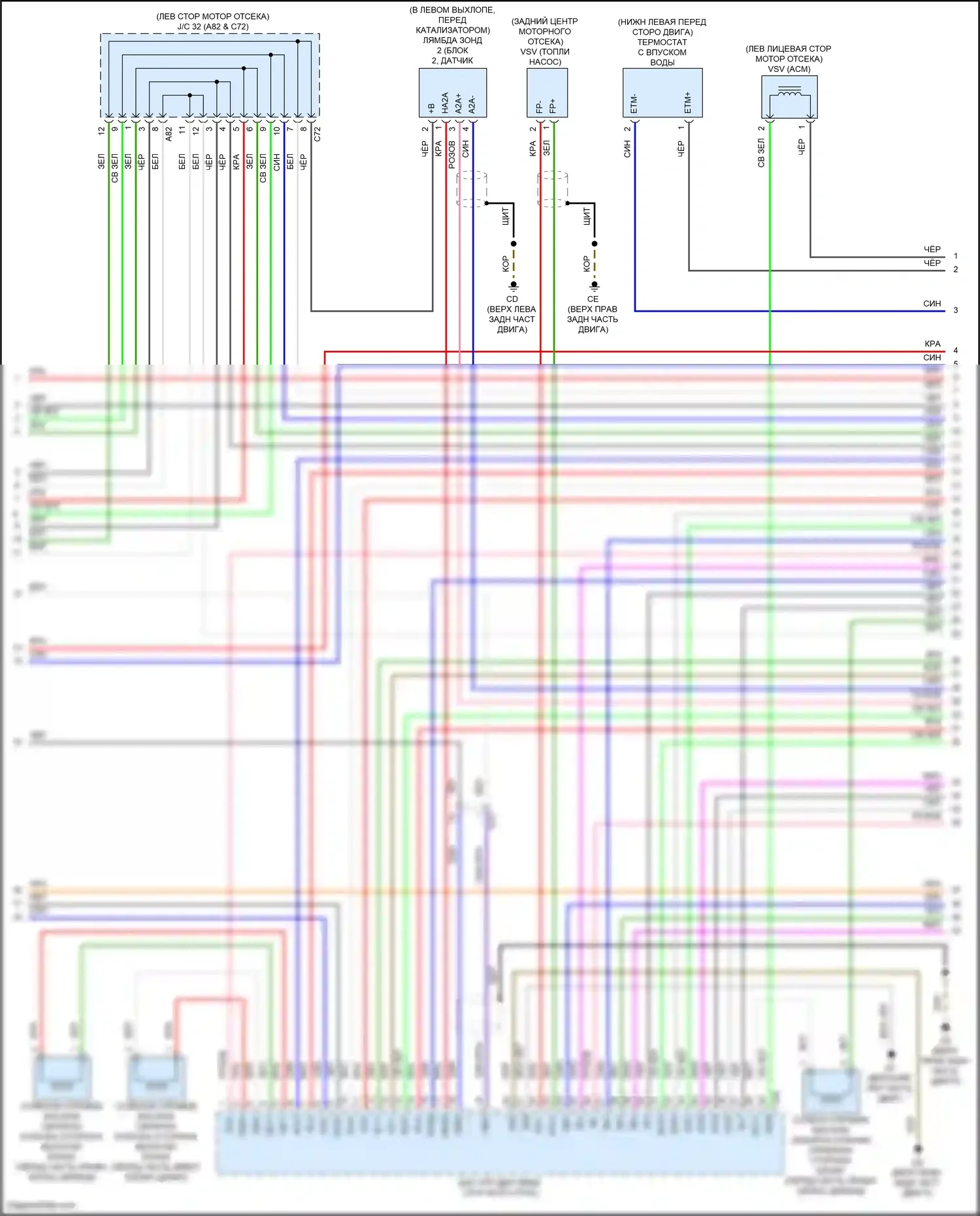 Highlander Toyota IV (2019-2024): Электросхема двигателя 3.5l (4 из 8) 