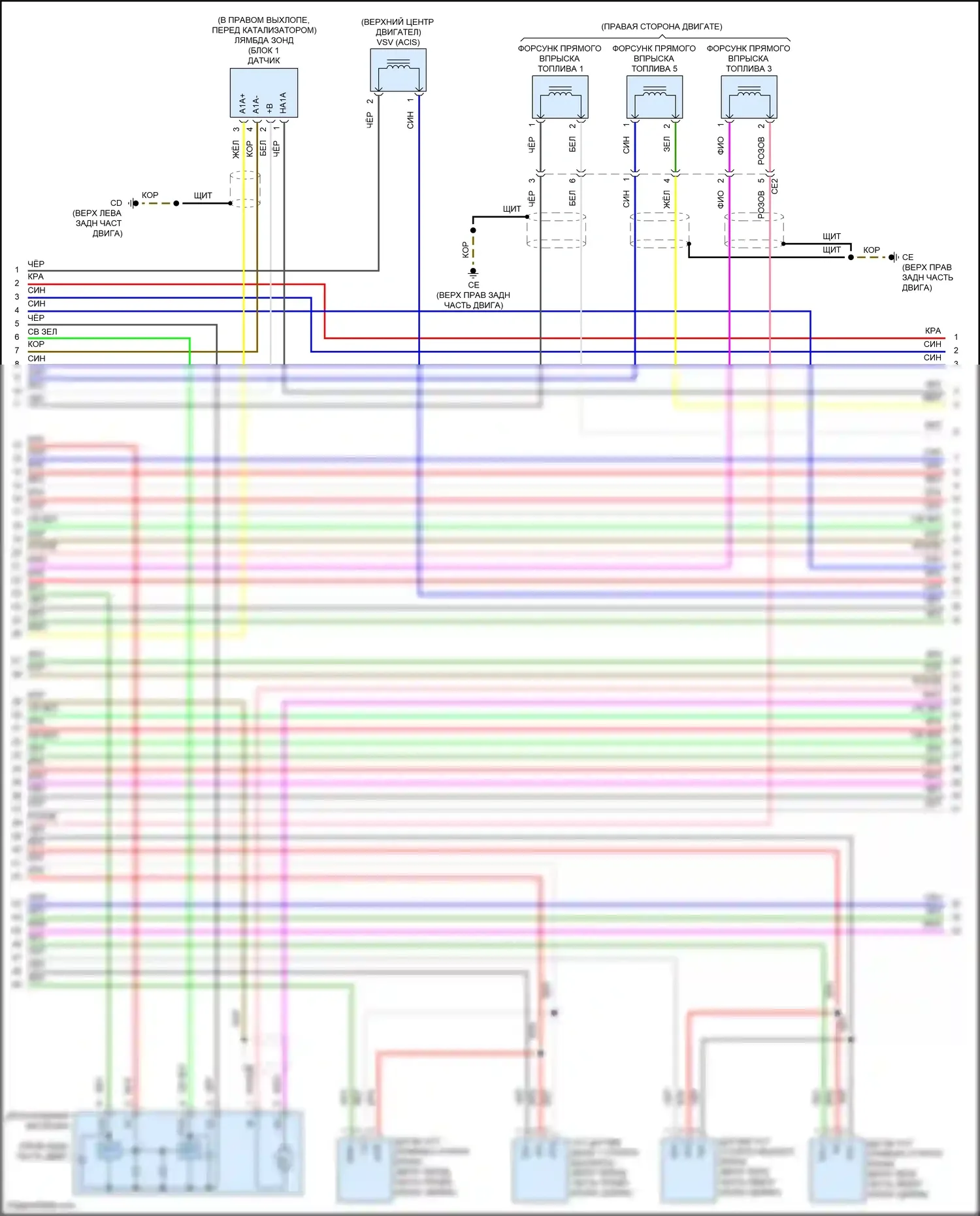 Highlander Toyota IV (2019-2024): Электросхема двигателя 3.5l (6 из 8) 
