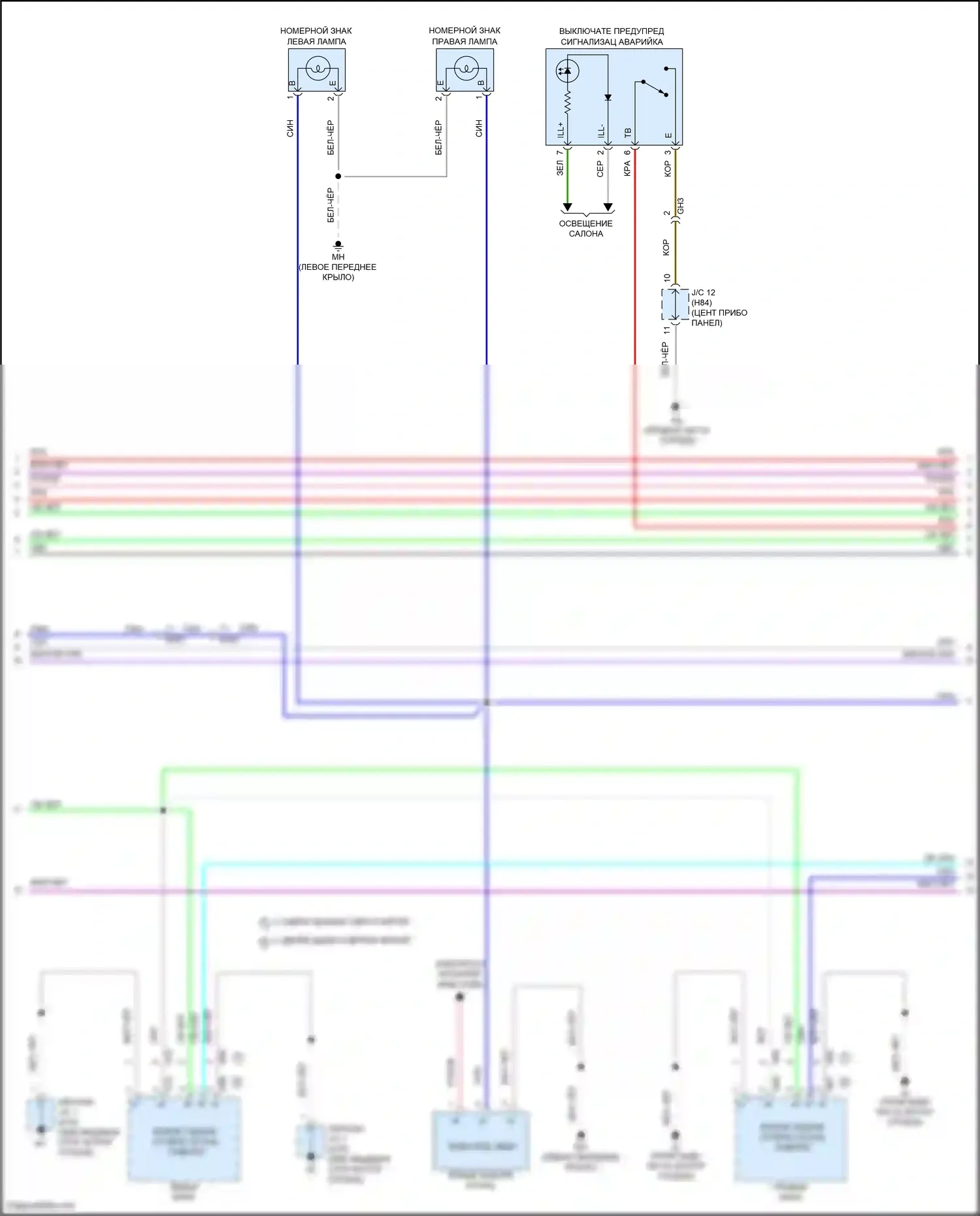 Highlander Toyota IV (2019-2024): Электросхема фар и фонарей (2 из 5) 