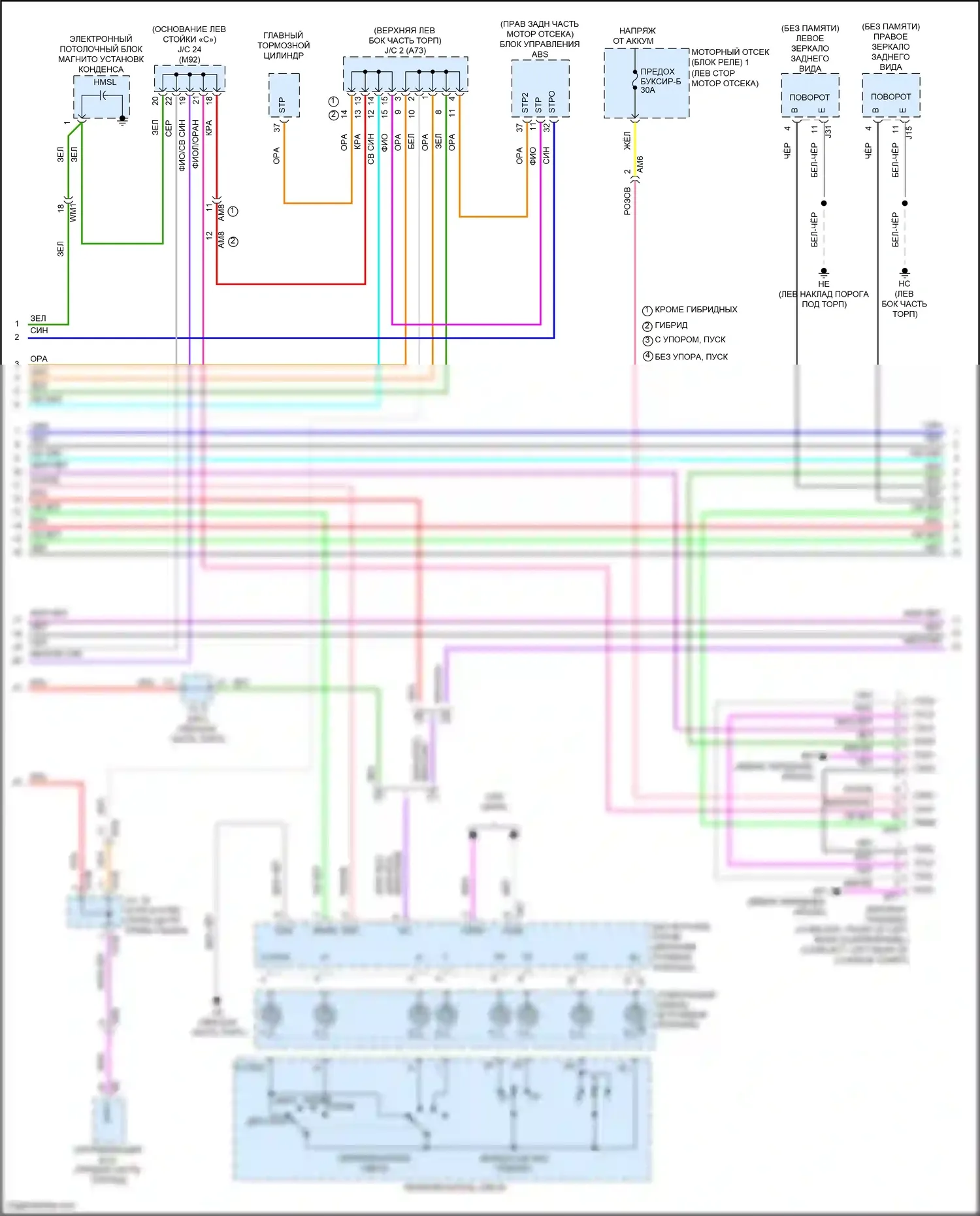 Highlander Toyota IV (2019-2024): Электросхема фар и фонарей (4 из 5) 