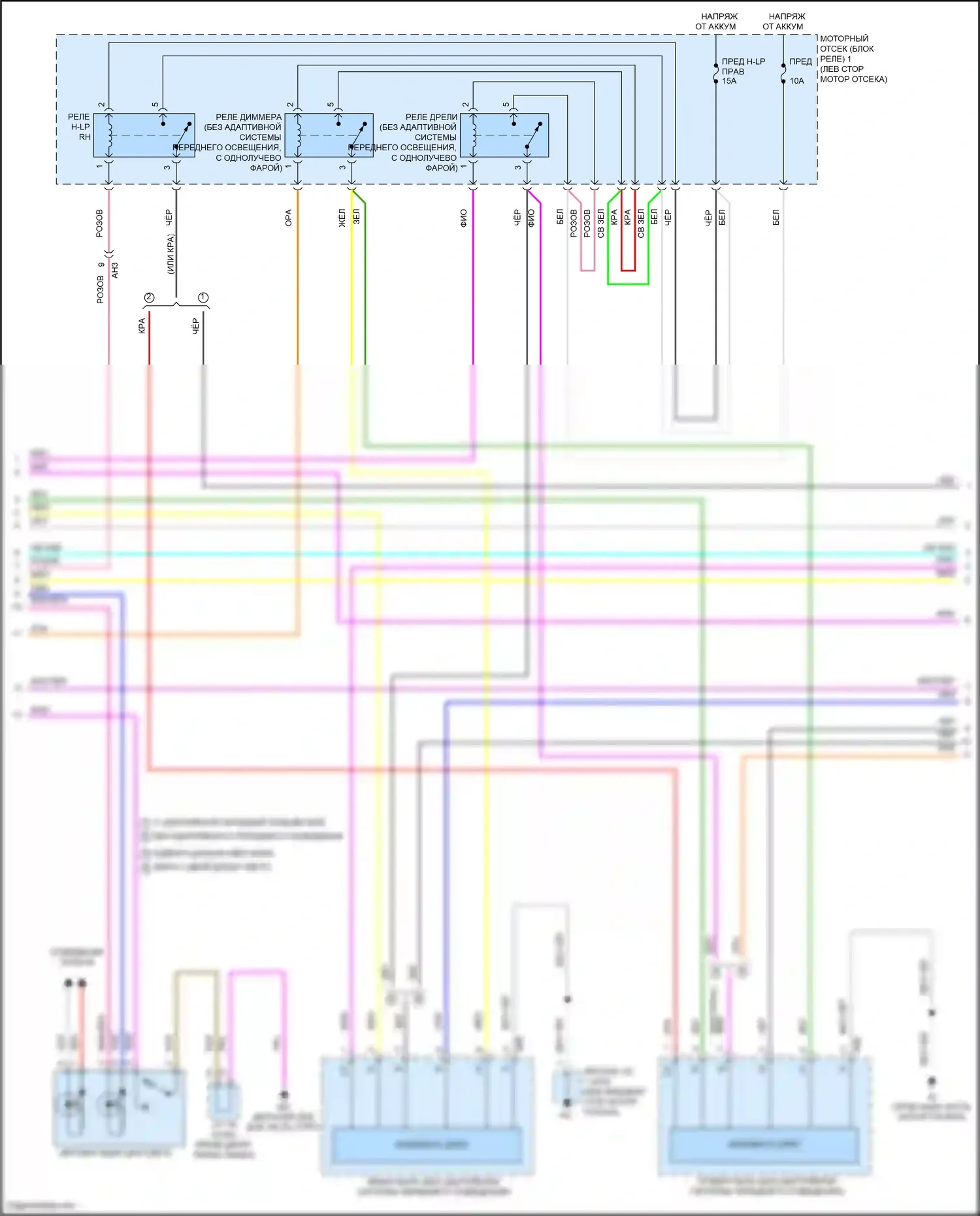 Highlander Toyota IV (2019-2024): Электросхема фар (2 из 4) 