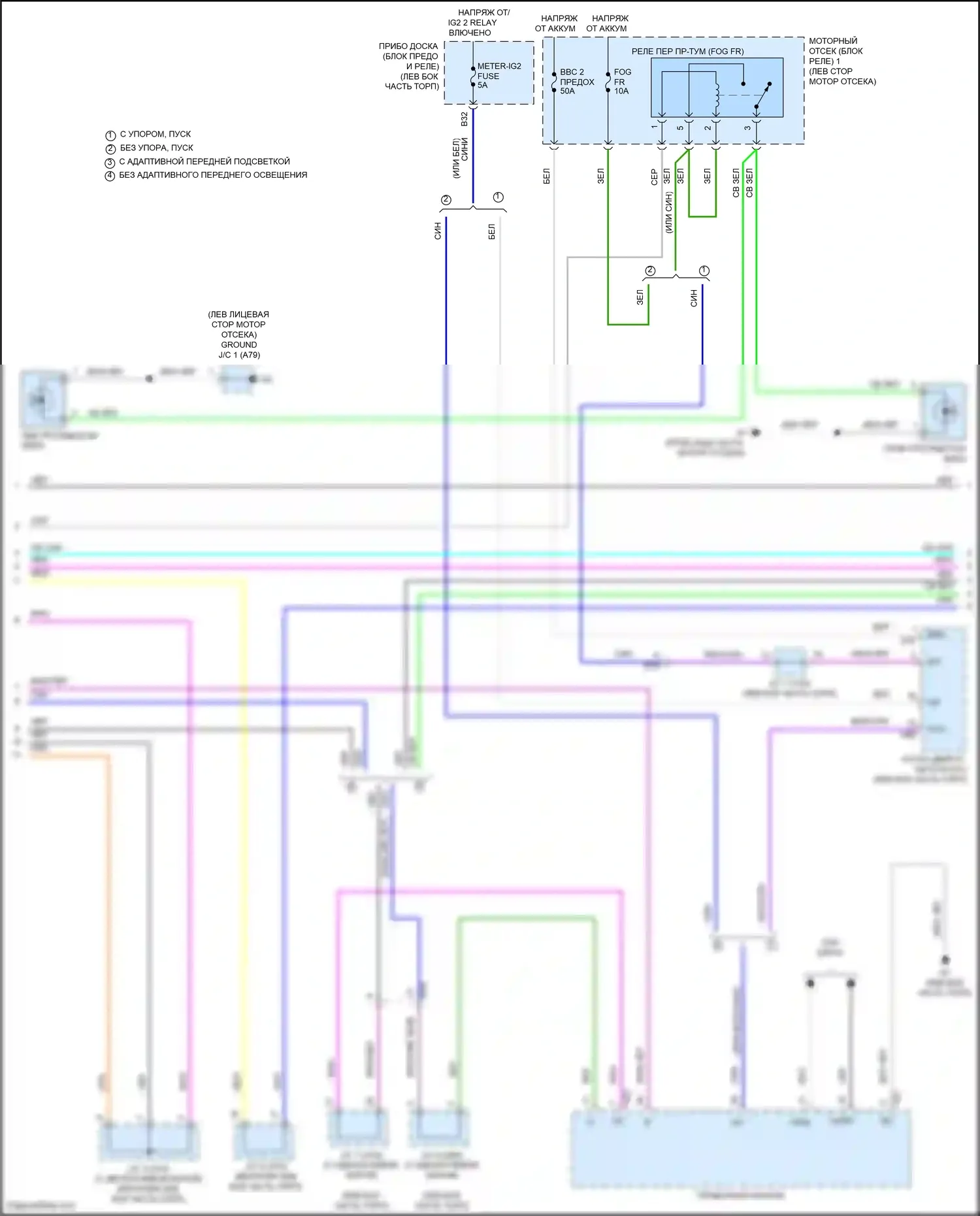 Highlander Toyota IV (2019-2024): Электросхема фар (3 из 4) 
