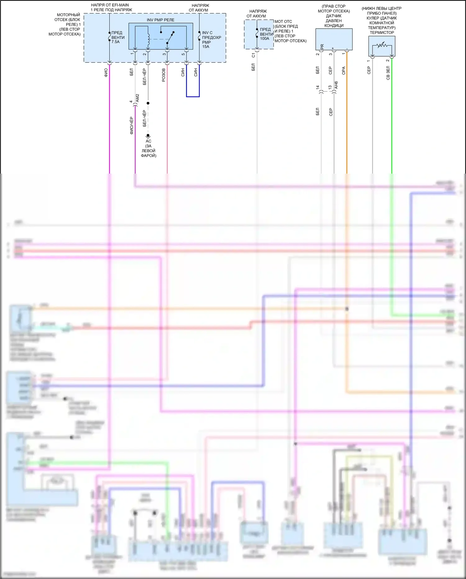 Highlander Toyota IV (2019-2024): Электросхема климат контроля, гибрид (2 из 4) 