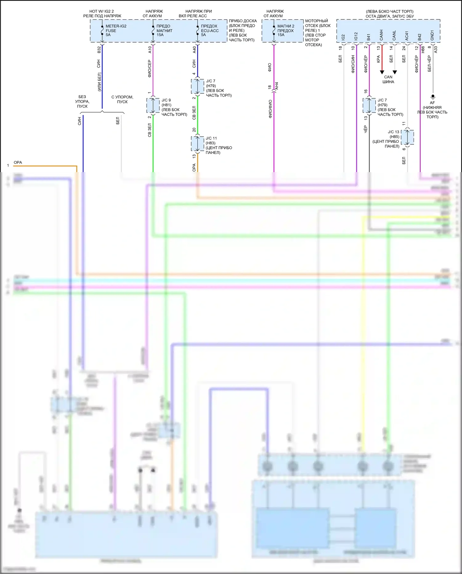 Highlander Toyota IV (2019-2024): Электросхема магнитолы, со встроенным усилителем (2 из 4) 