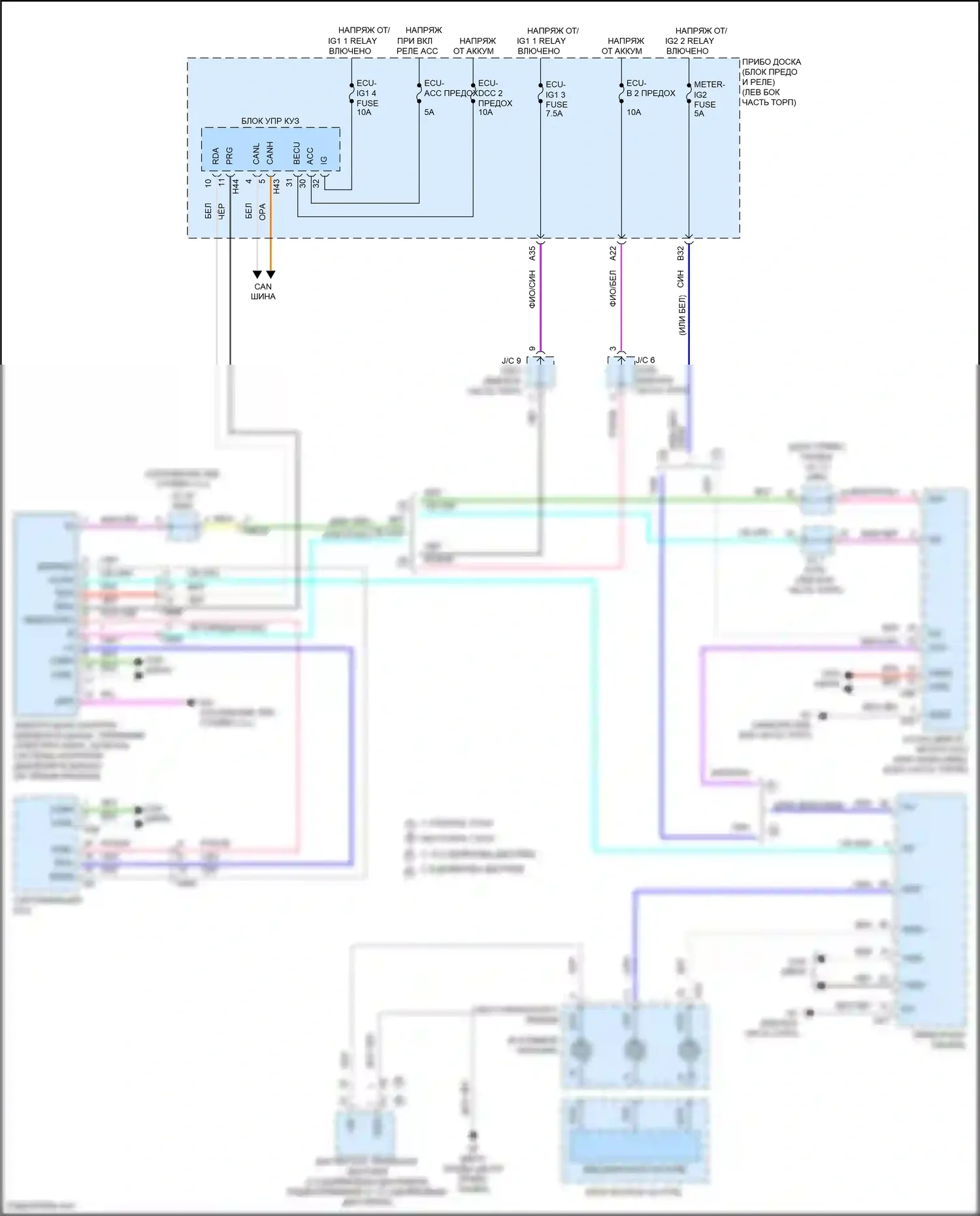 Highlander Toyota IV (2019-2024): Электросхема контроля давления в шинах 