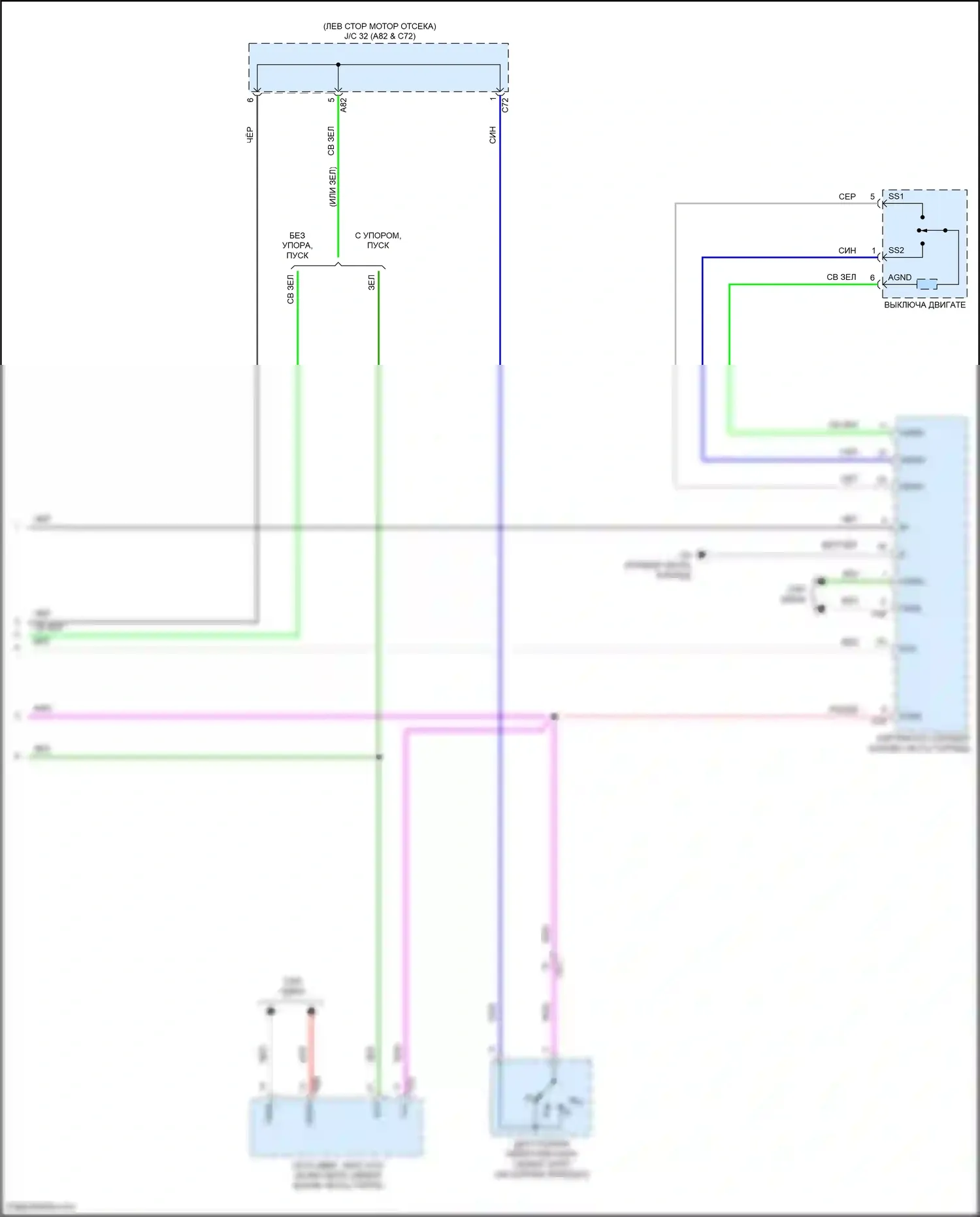 Highlander Toyota IV (2019-2024): Электросхема стартера (2 из 2) 