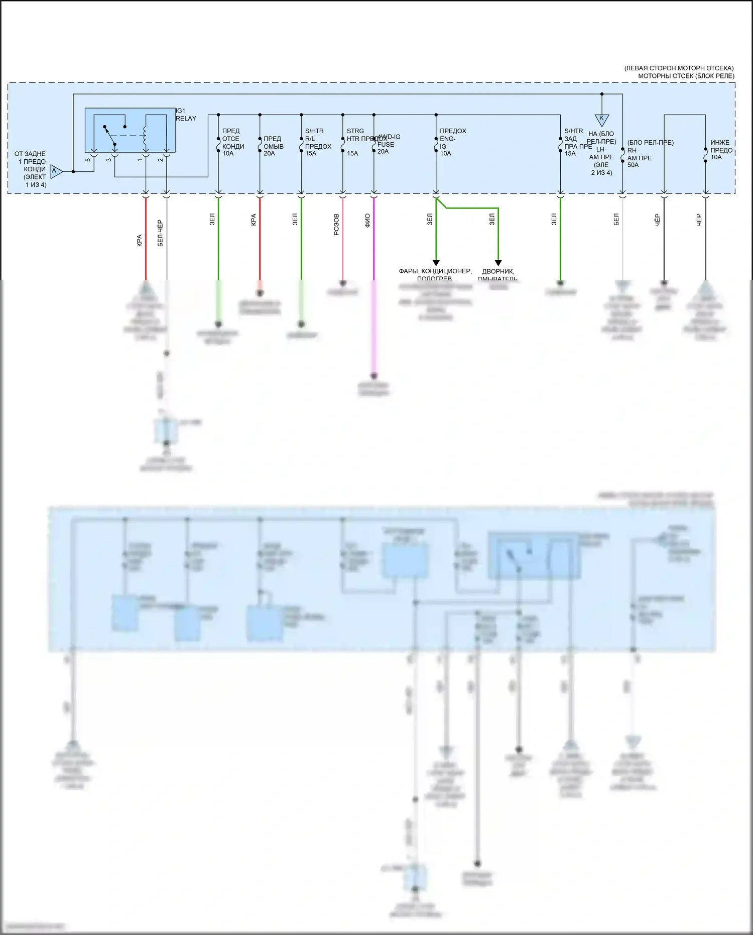 Land Cruiser Toyota 200 рестайлинг 2 (2015-2021): Электросхема блока предохранителей реле (2 из 4) 
